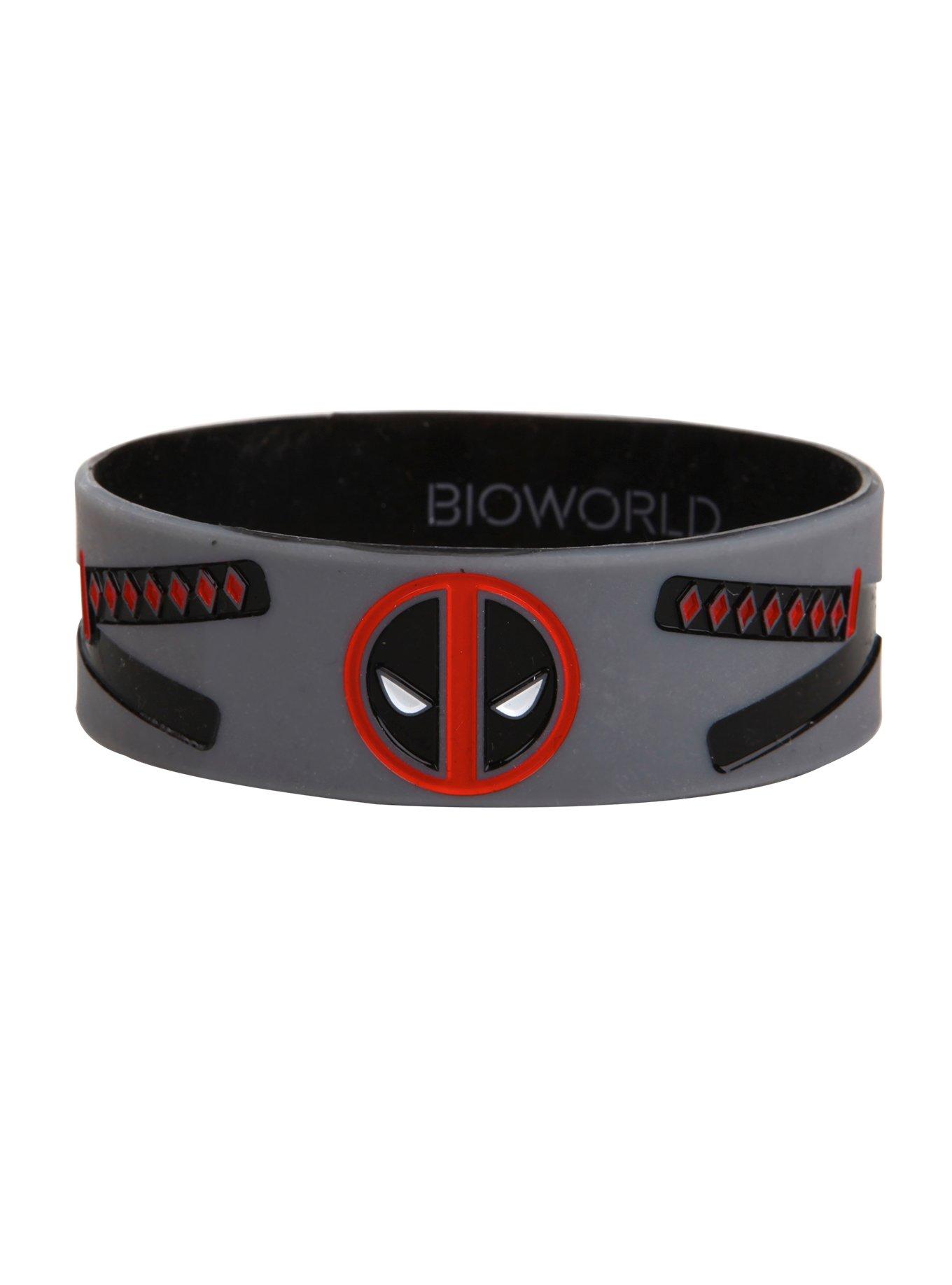 Marvel Deadpool Swords Logo Rubber Bracelet, , hi-res