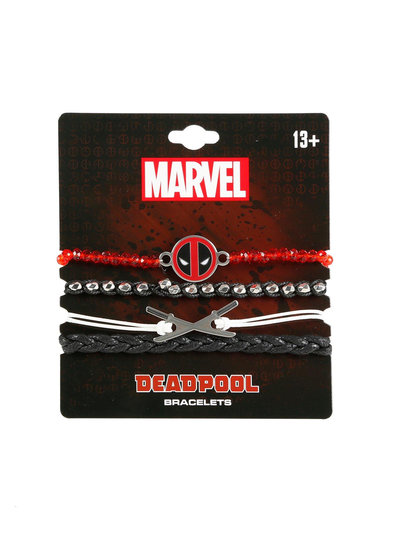 Marvel Deadpool Cord & Beaded Bracelet Set, , hi-res