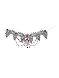DC Comics Harley Quinn Black Lace & Red Beaded Choker Necklace, , hi-res