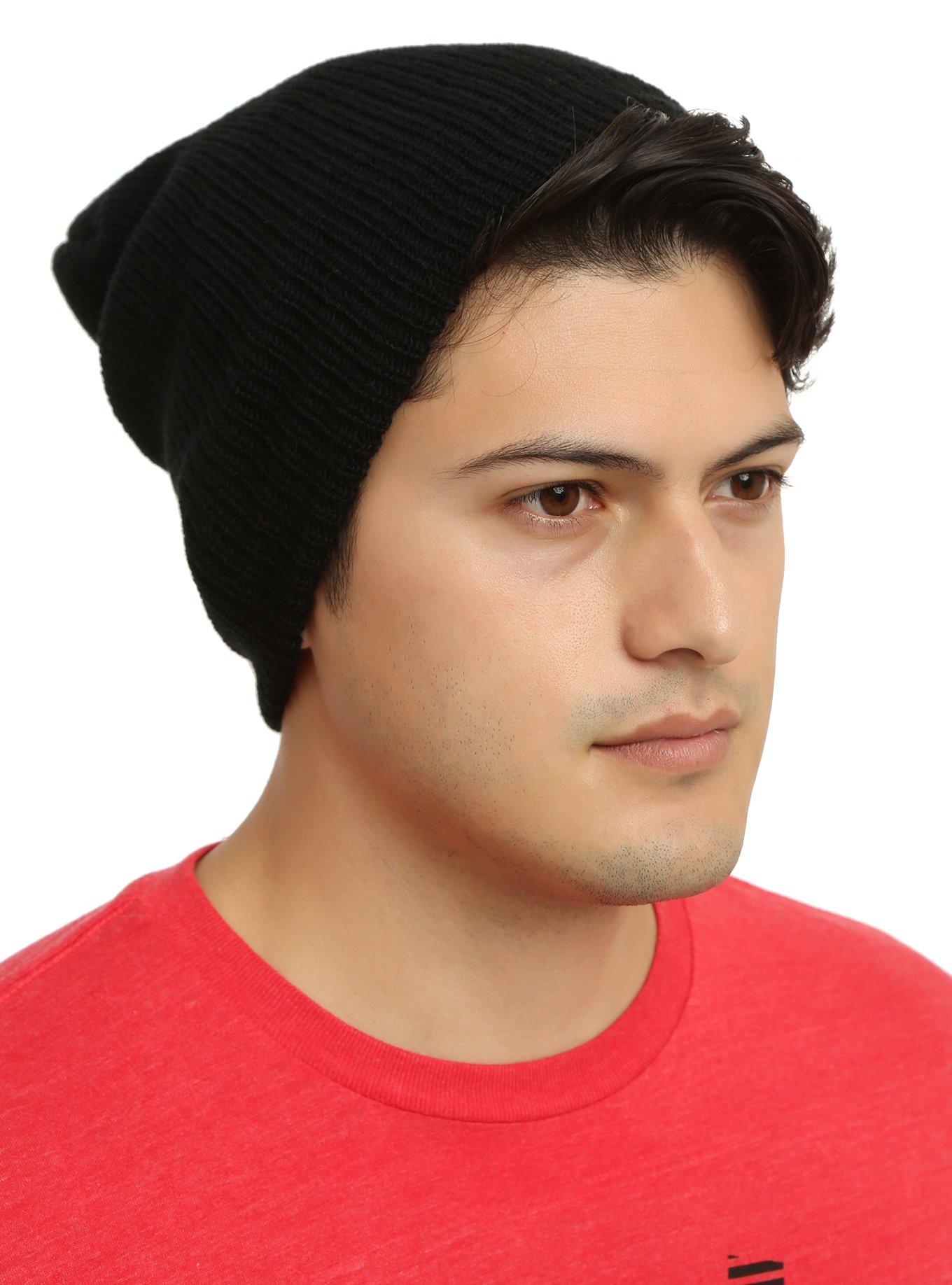 Black Slouch Beanie, , hi-res