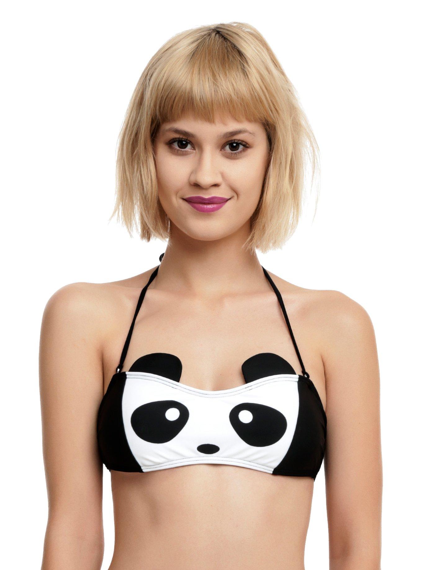 Panda Swim Top, BLACK-WHITE, hi-res