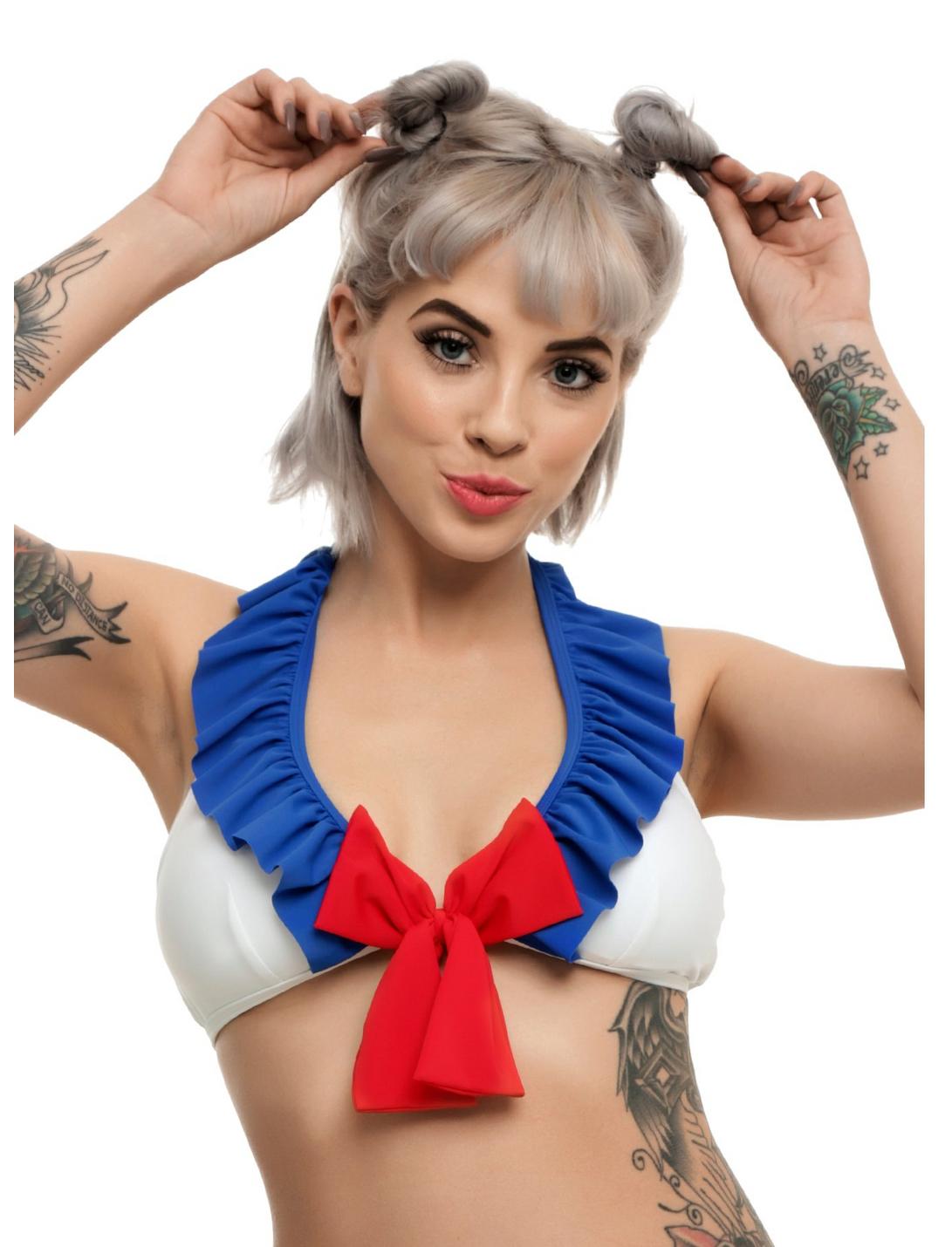 Sailor Swim Top, WHITE, hi-res