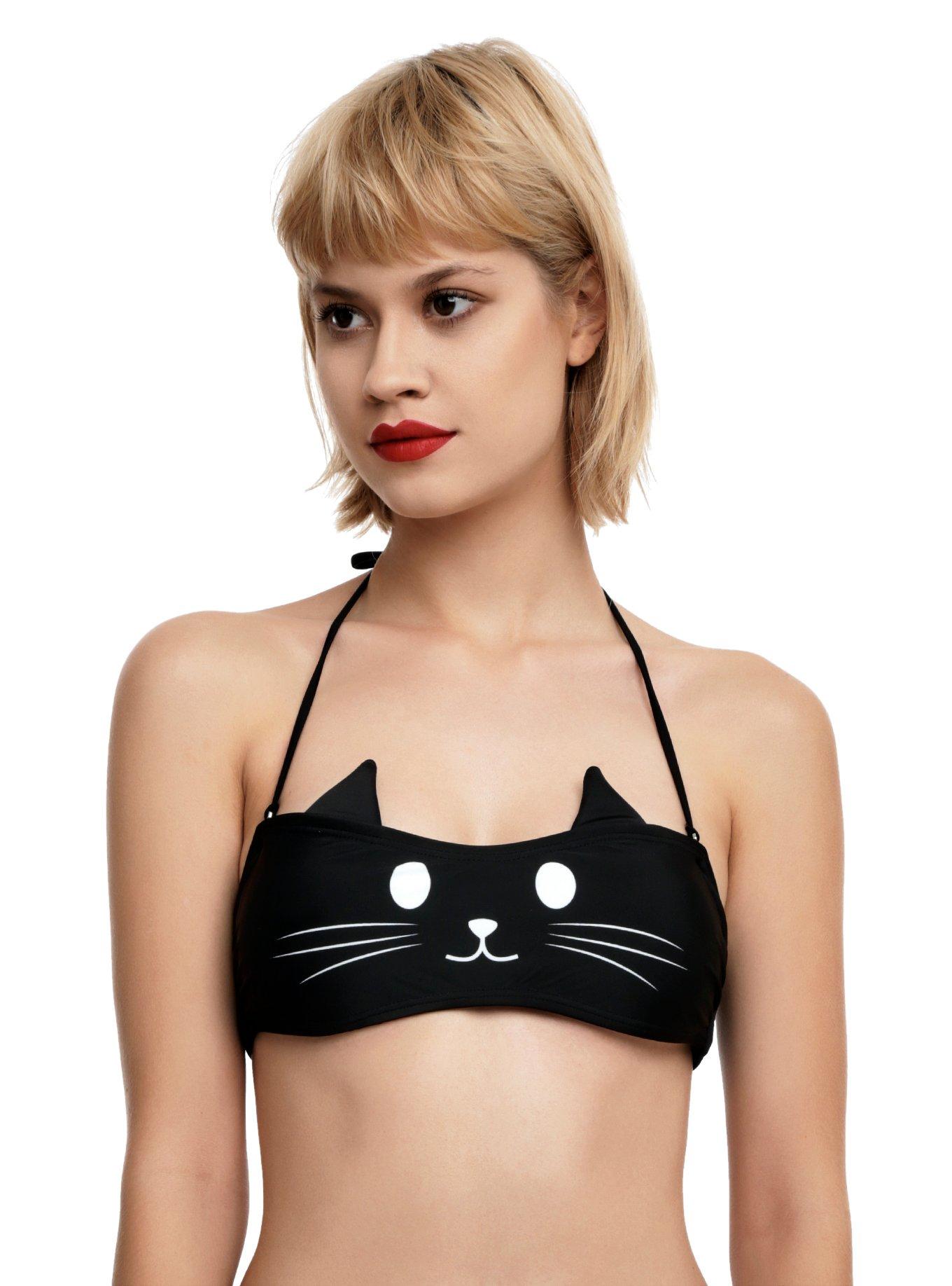 Black Cat Swim Top, BLACK, hi-res