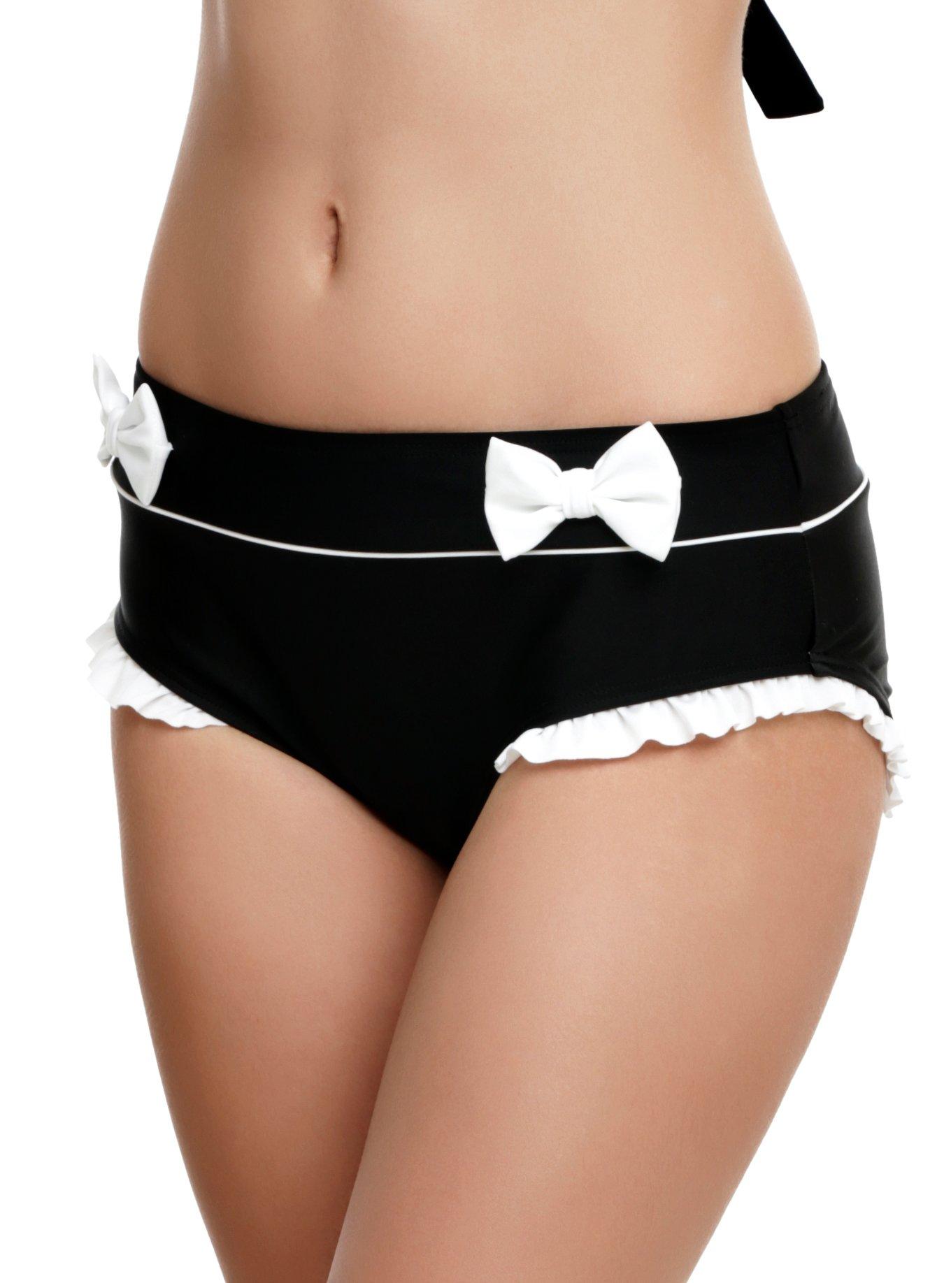 Black Cat Swim Bottoms, BLACK, hi-res