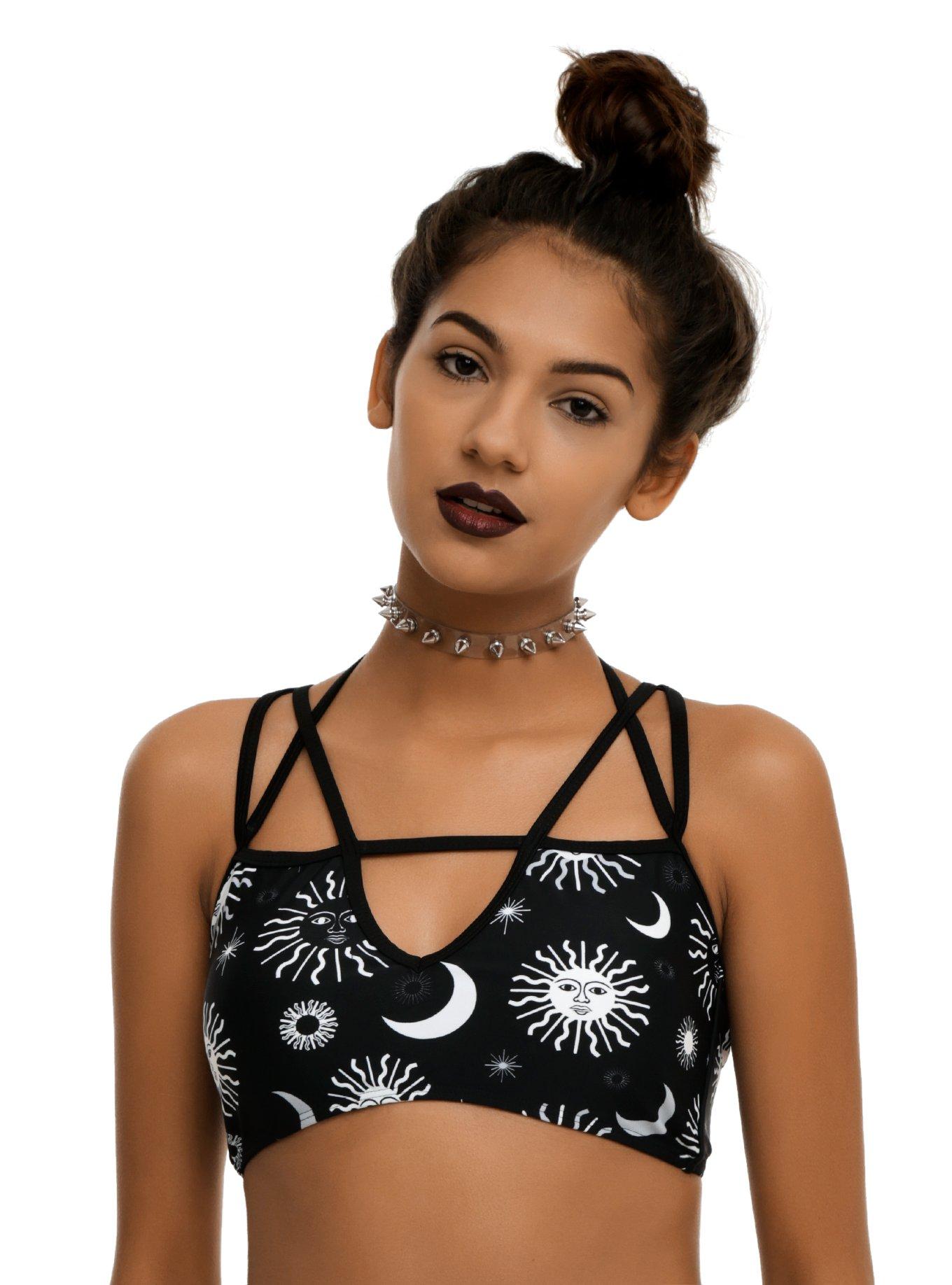 Celestial Swim Top, BLACK, hi-res