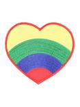 Retro Rainbow Heart Patch, , hi-res