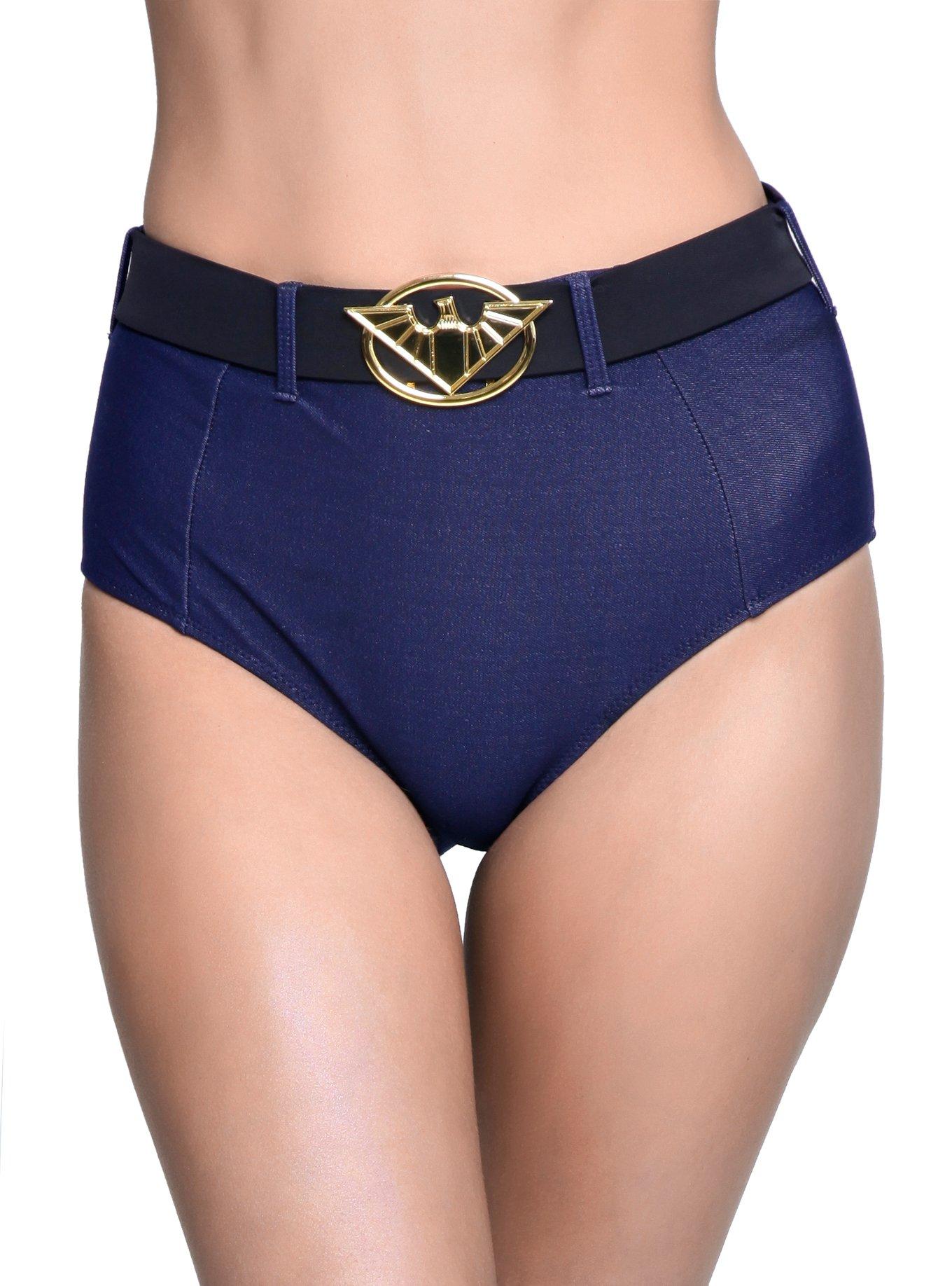 DC Comics Wonder Woman Bombshell Swim Bottoms, BLUE, hi-res