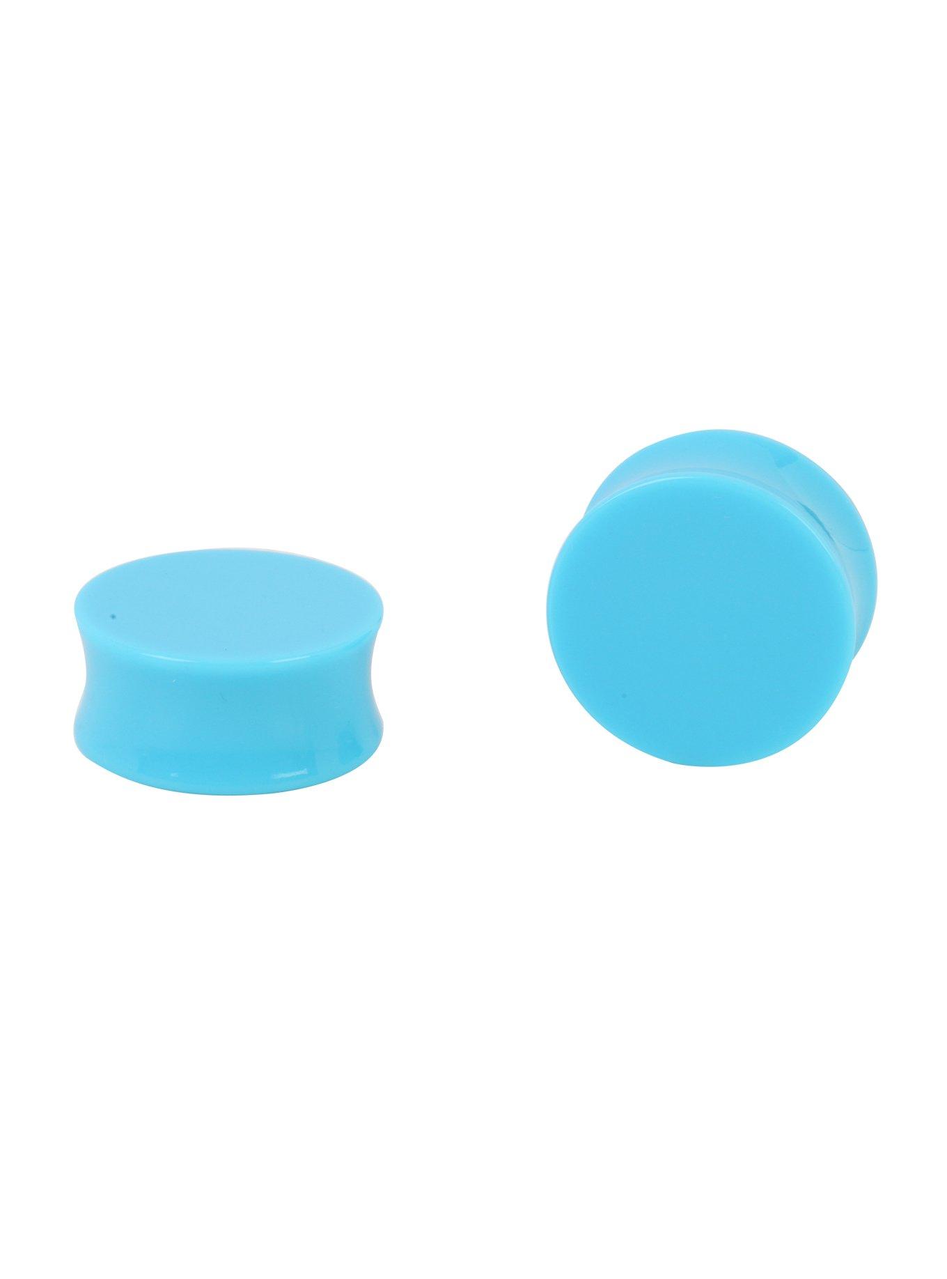 Acrylic Turquoise Saddle Plug 2 Pack, , hi-res