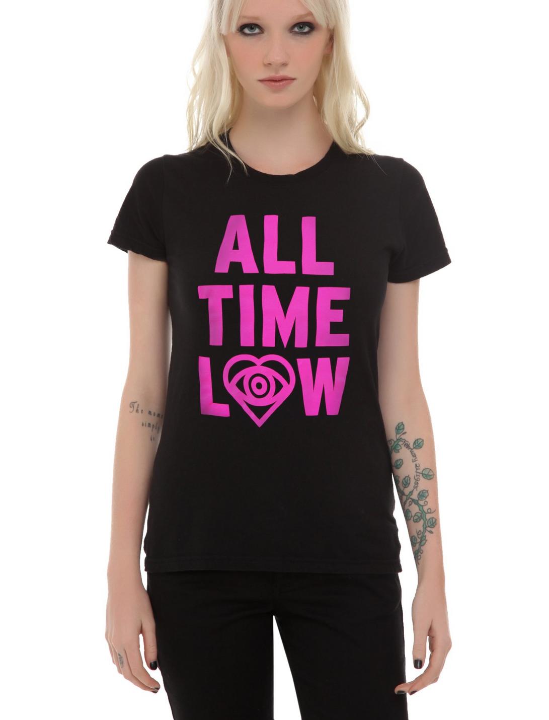 All Time Low Fuchsia Logo Girls T-Shirt, , hi-res