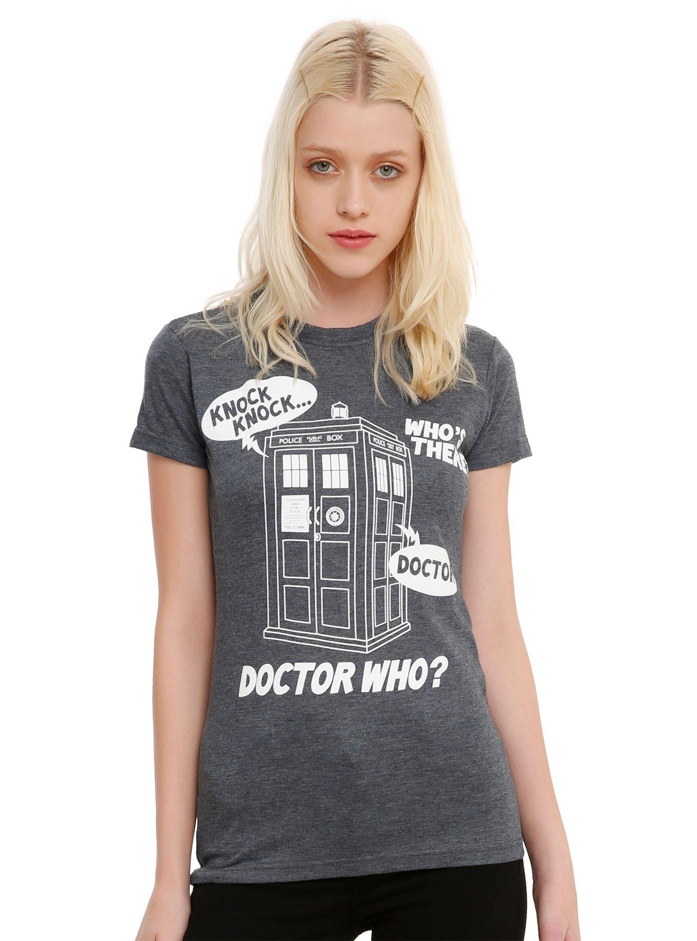 Doctor Who TARDIS Knock Knock Joke Girls T-Shirt, , hi-res