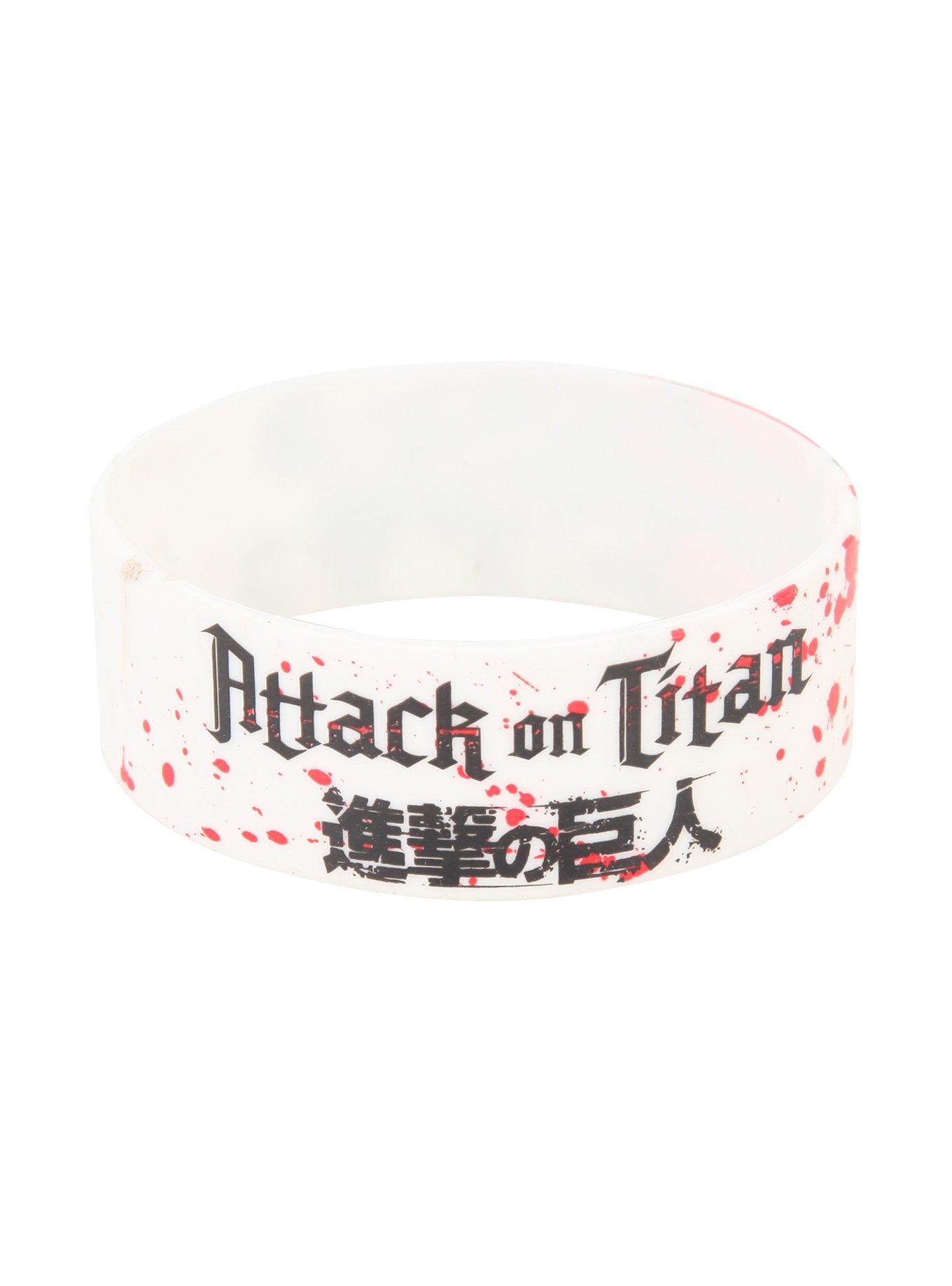 Attack On Titan White Rubber Wristband, , hi-res