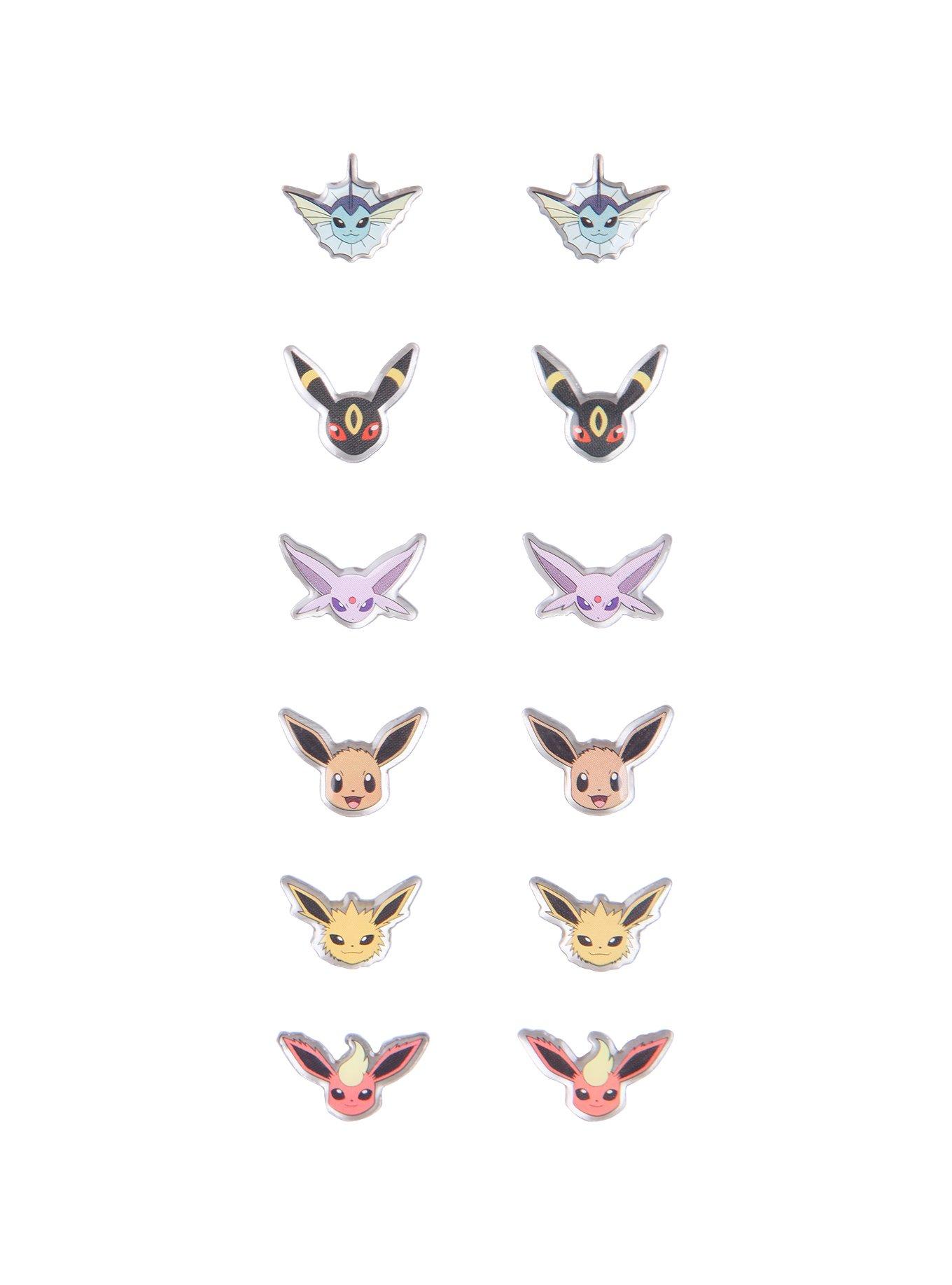 Pokemon Eevee Evolutions Earrings 6 Pair, , hi-res