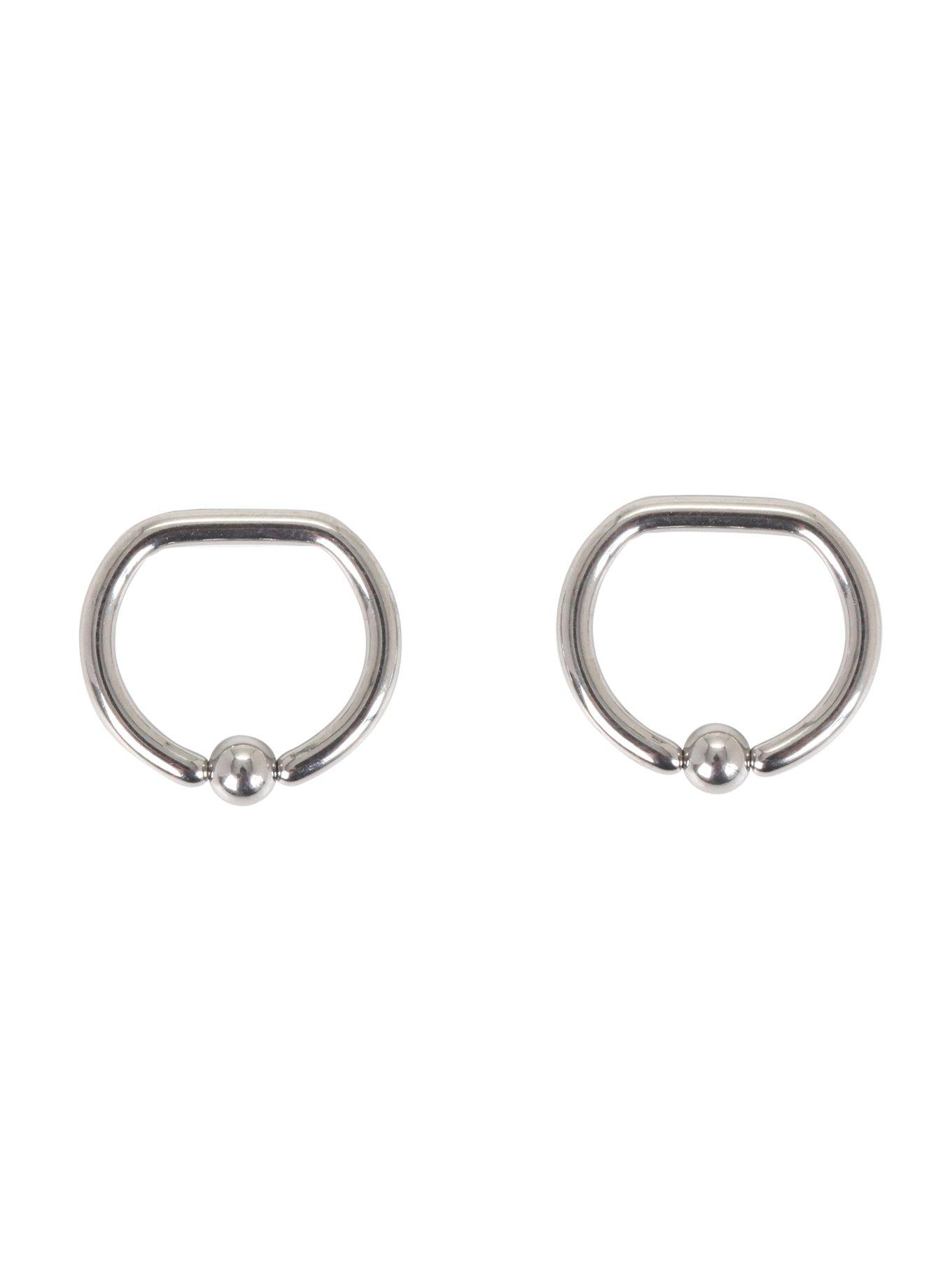 Steel D-Shaped Captive Hoop 2 Pack, , hi-res