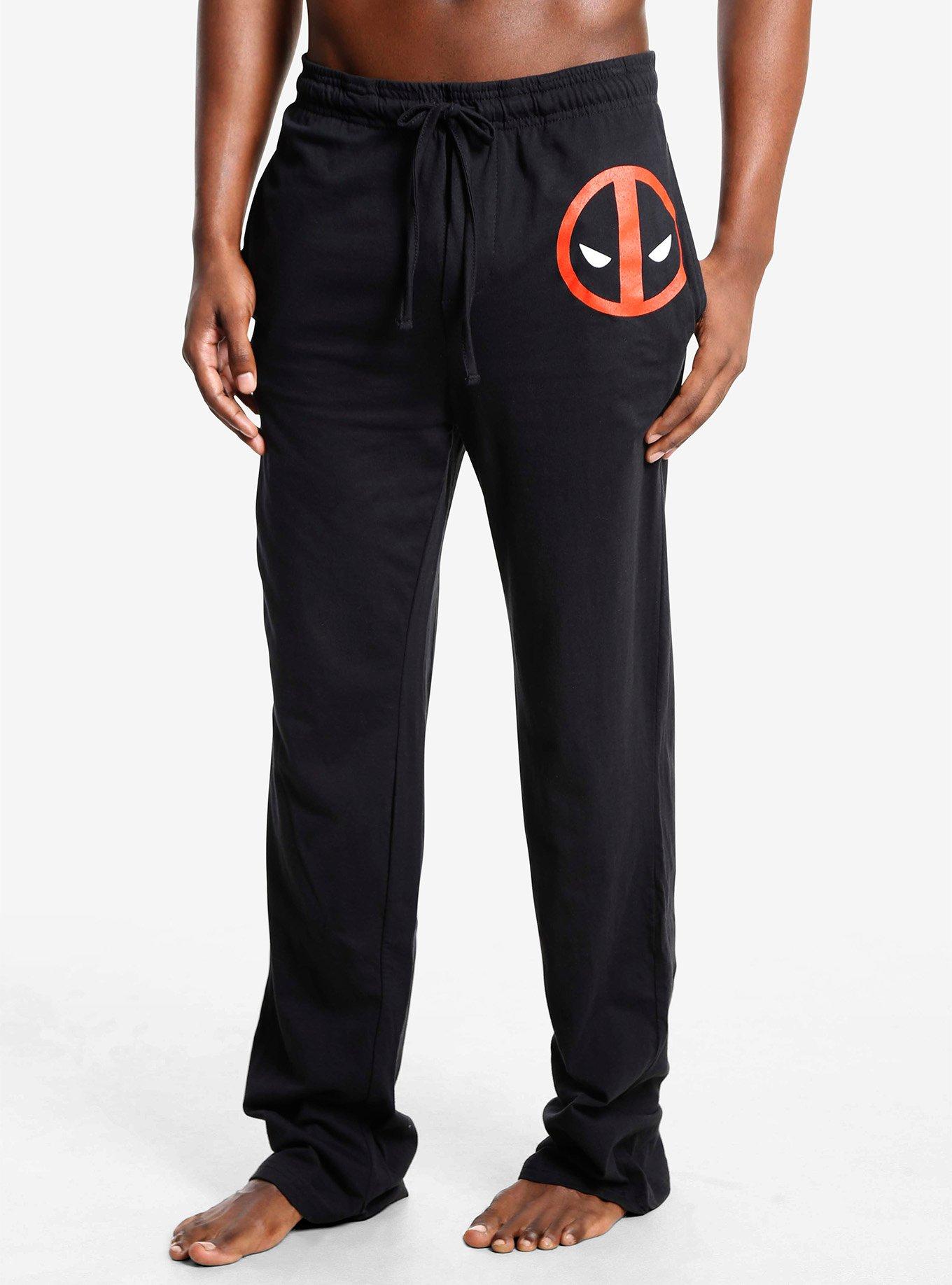 Marvel Deadpool Logo Pajama Pants, RED, hi-res