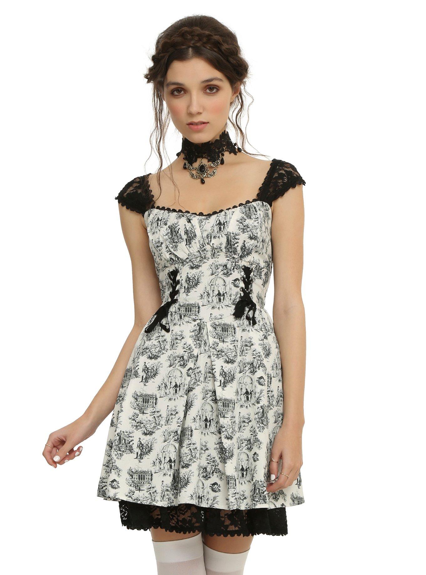 Pride Prejudice Zombies Lace Up Sweetheart Dress Hot Topic