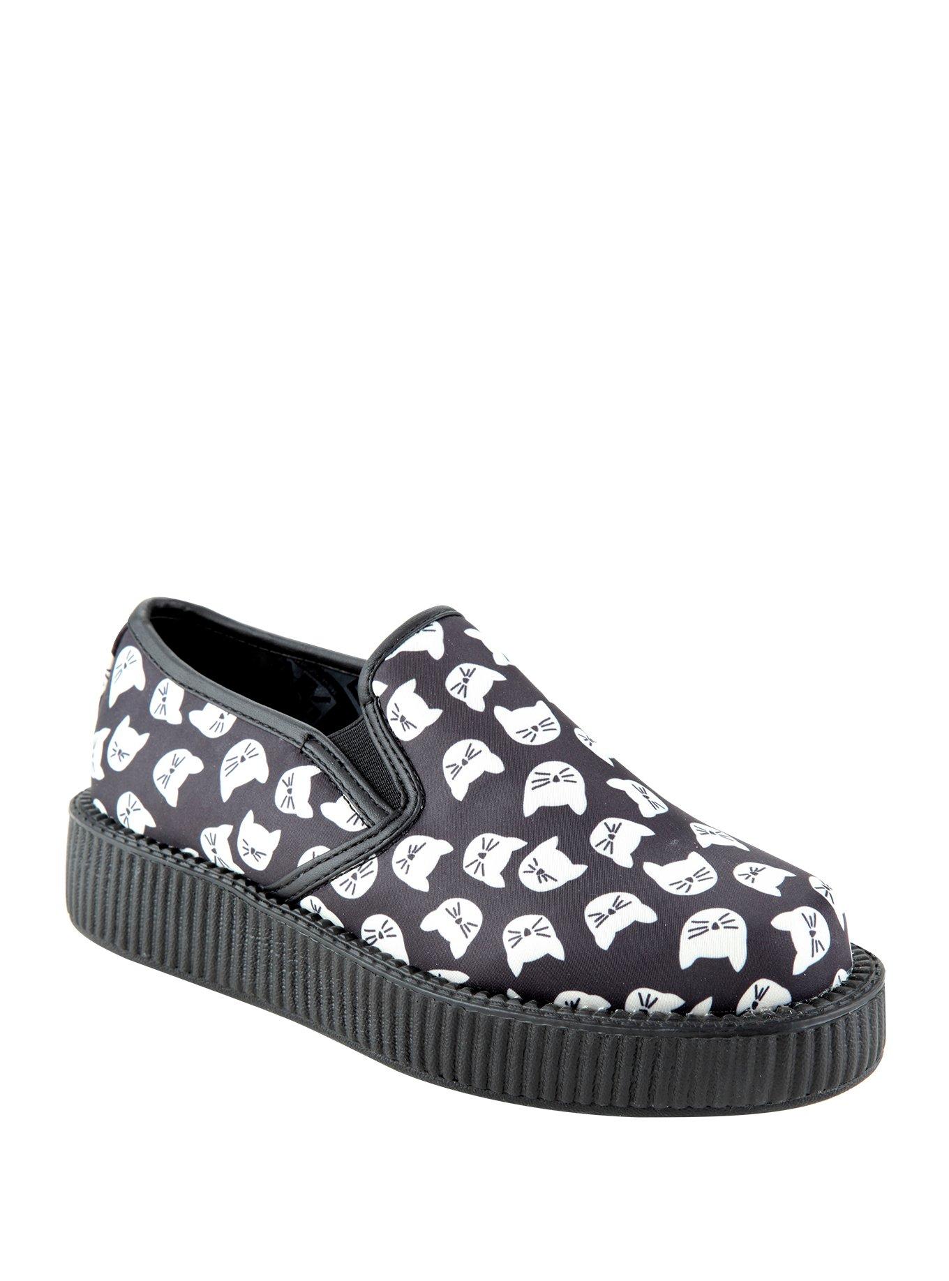 T.U.K. Many Kitties Slip-On Creepers, BLACK, hi-res