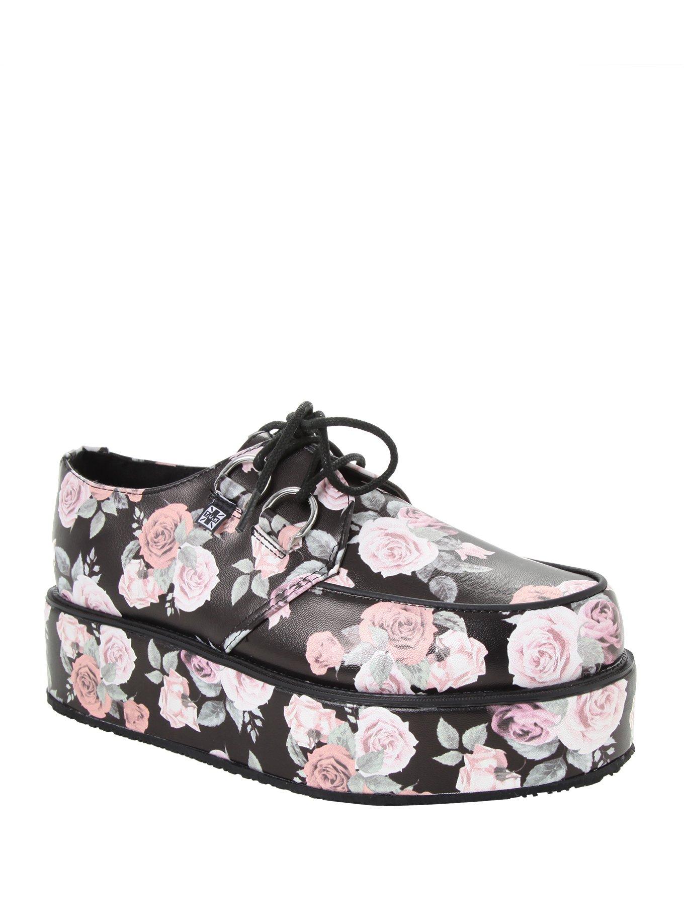 T.U.K. Floral Wrapped Creepers, BLACK, hi-res