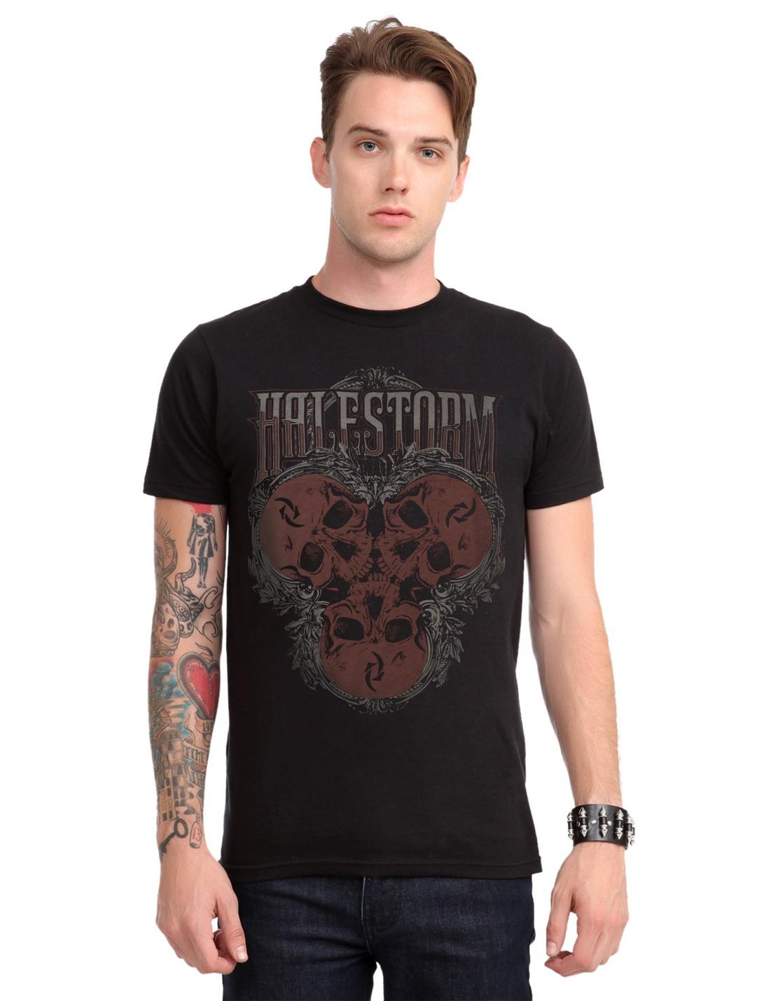 Halestorm Triple Skull T-Shirt, , hi-res
