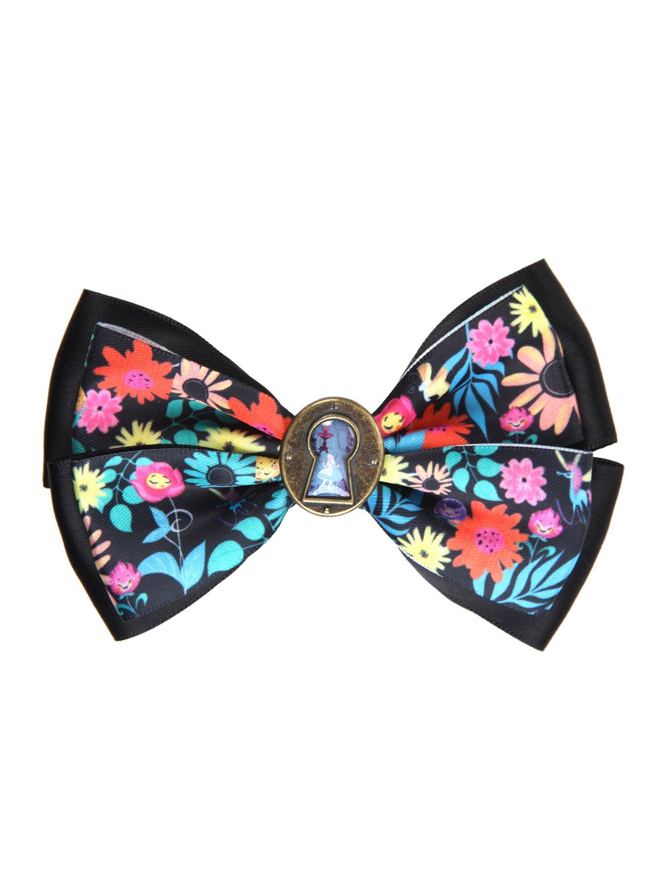 Disney Alice In Wonderland Keyhole Floral Hair Bow, , hi-res