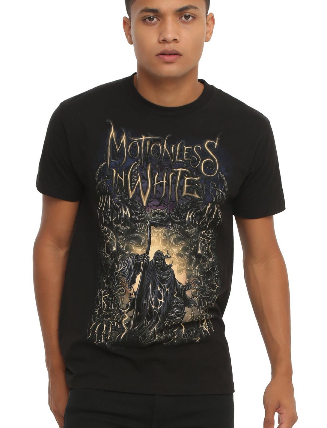 Motionless in White Reaper Image Adult Black T Shirt 