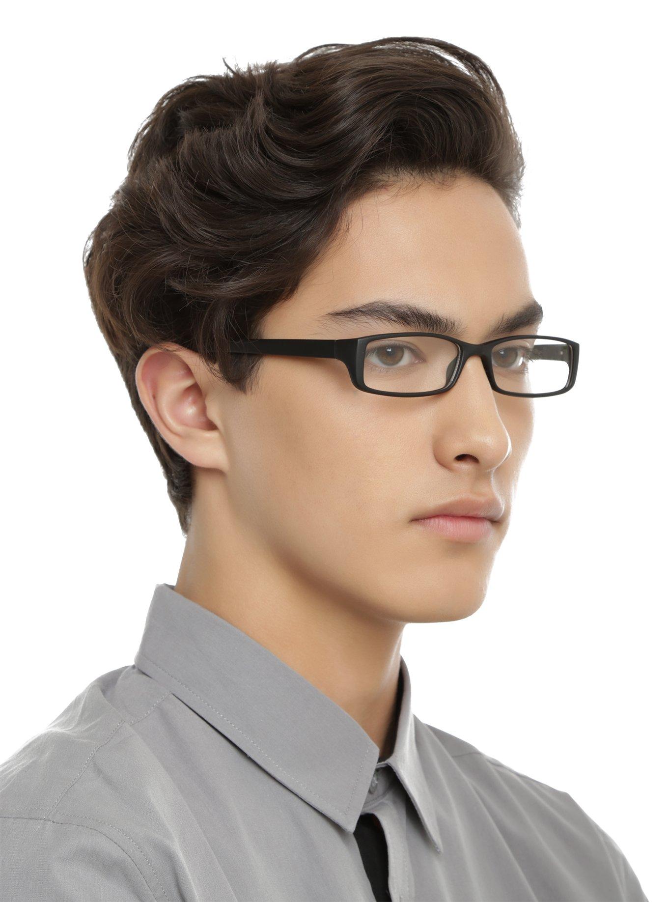 Smooth Touch Matte Black Rectangle Clear Lens Reader Glasses, , hi-res