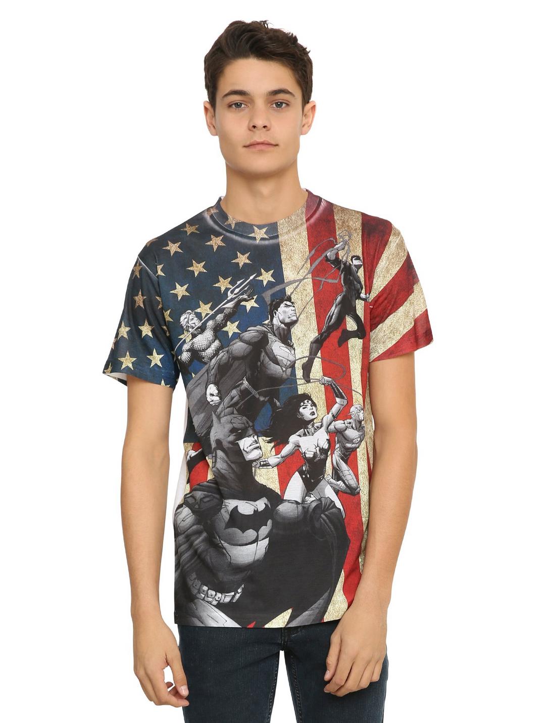 DC Comics Justice League Flag Sublimation T-Shirt, , hi-res