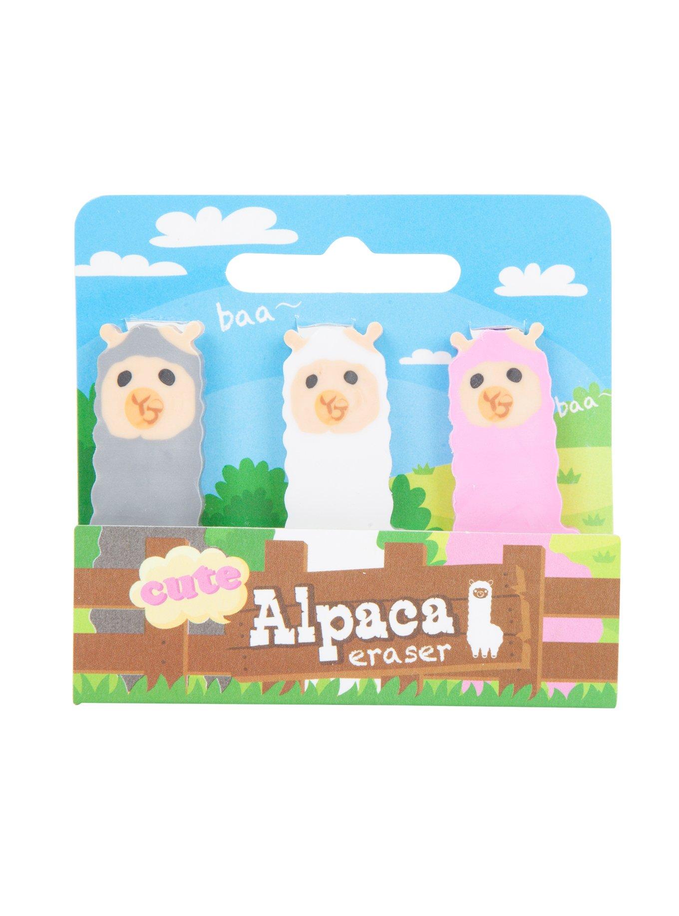 Cute Alpaca Eraser 3 Pack, , hi-res