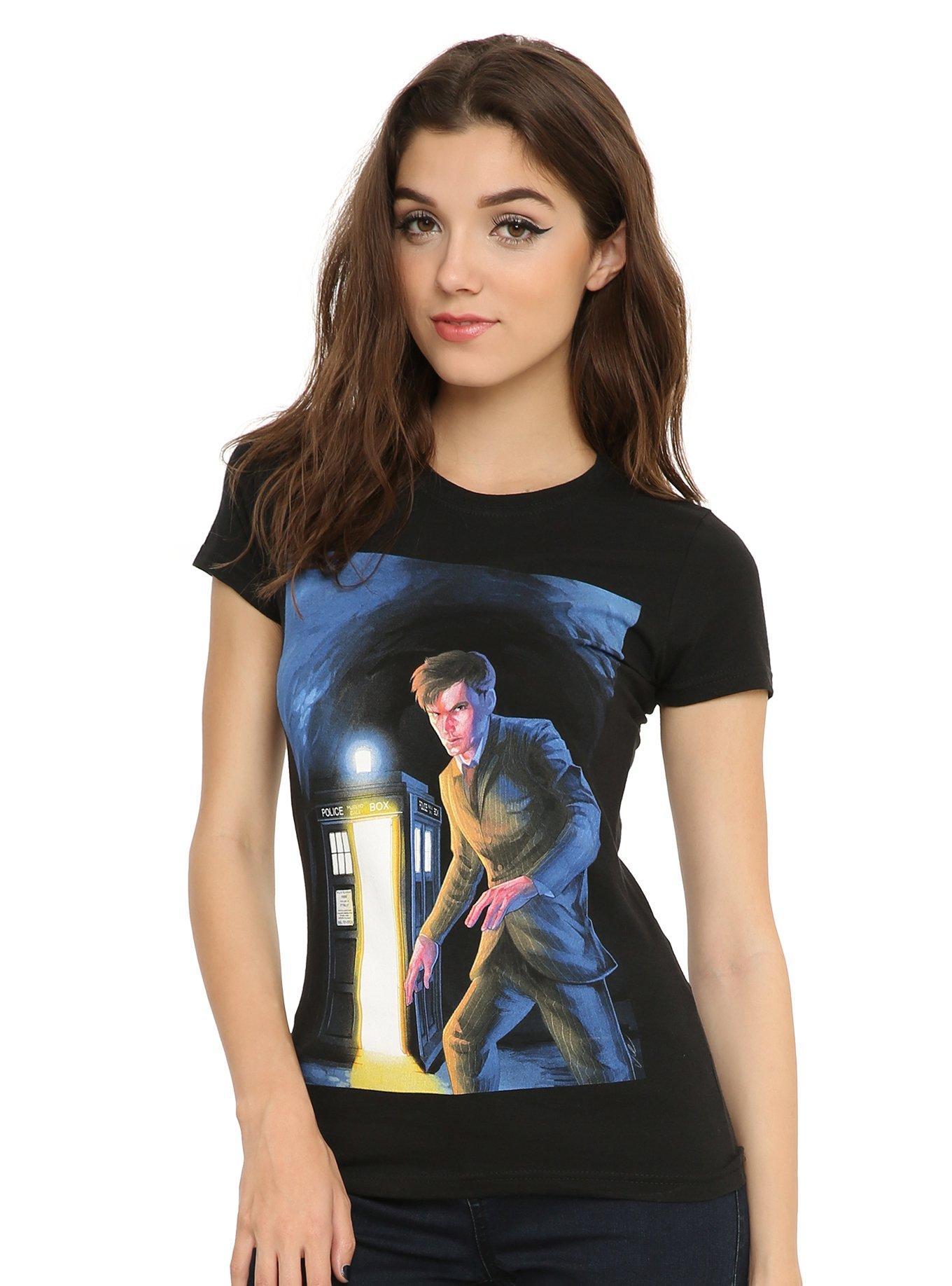 Doctor Who Tenth Doctor Issue #3 Comic Cover Girls T-Shirt, BLACK, hi-res