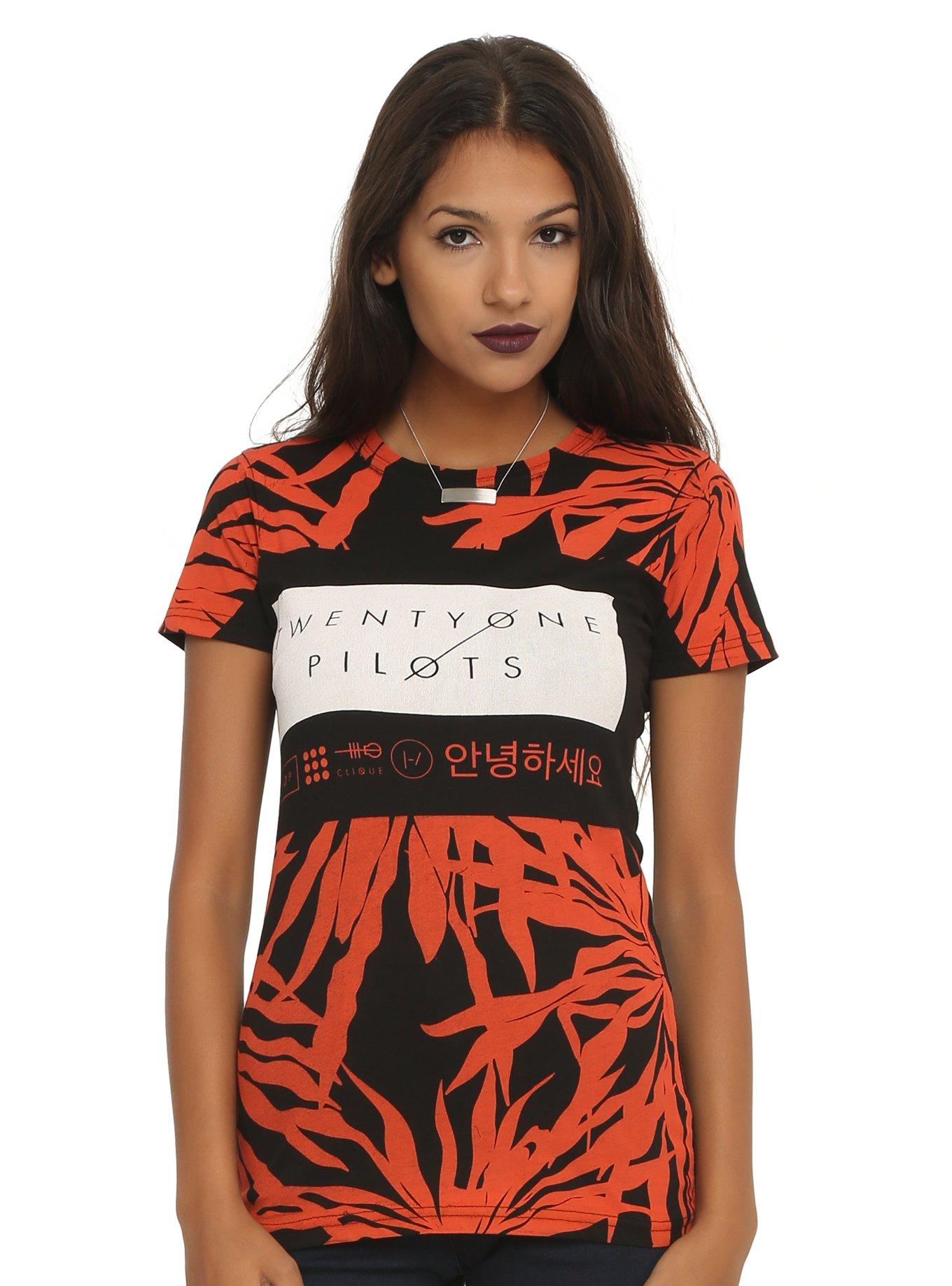 Twenty One Pilots Oversized Floral Girls T-Shirt, , hi-res