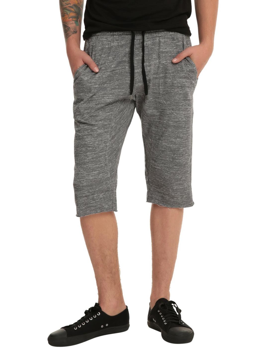 XXX RUDE Grey Marled Jogger Fit Shorts, , hi-res