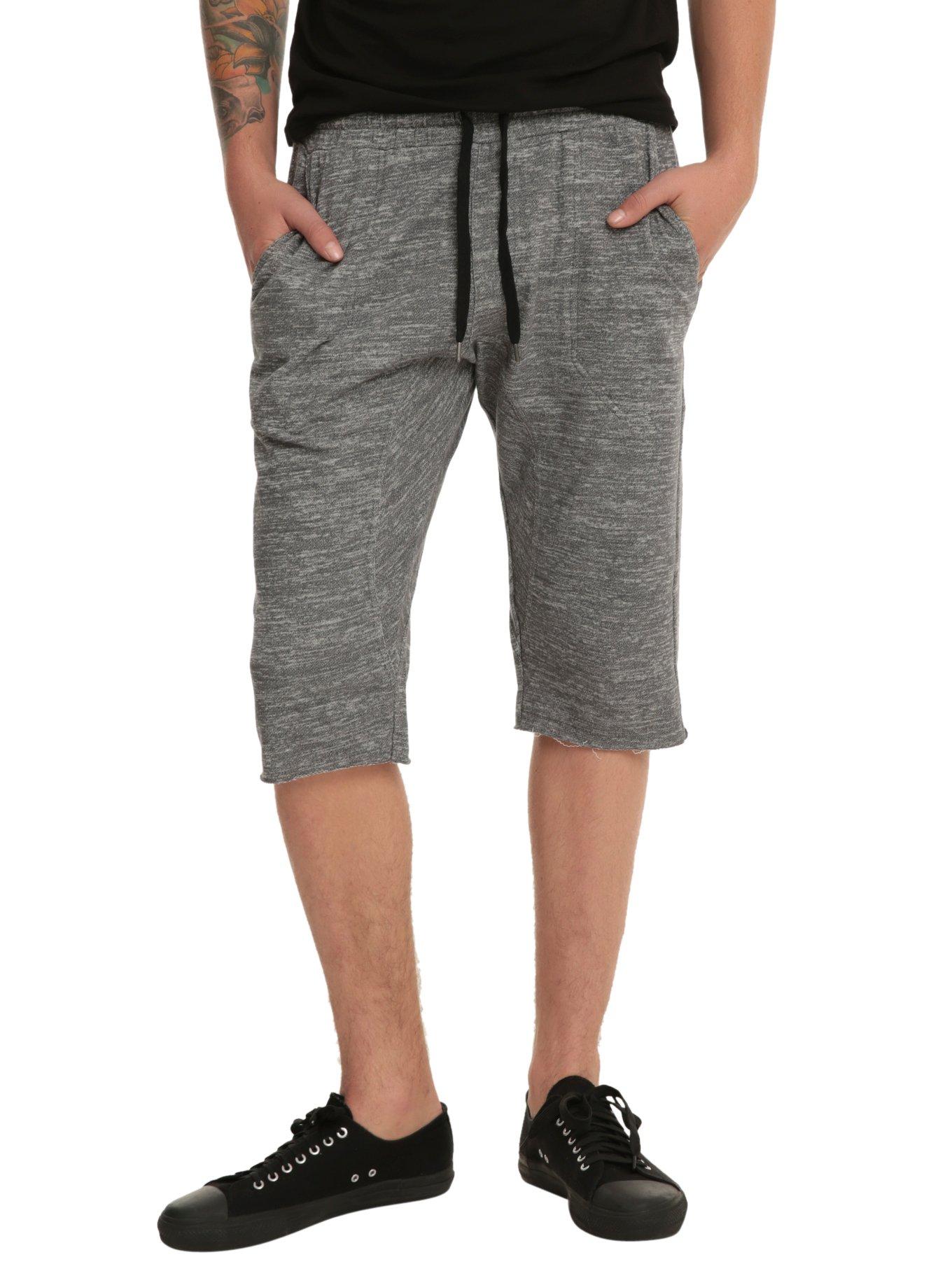XXX RUDE Grey Marled Jogger Fit Shorts, , hi-res