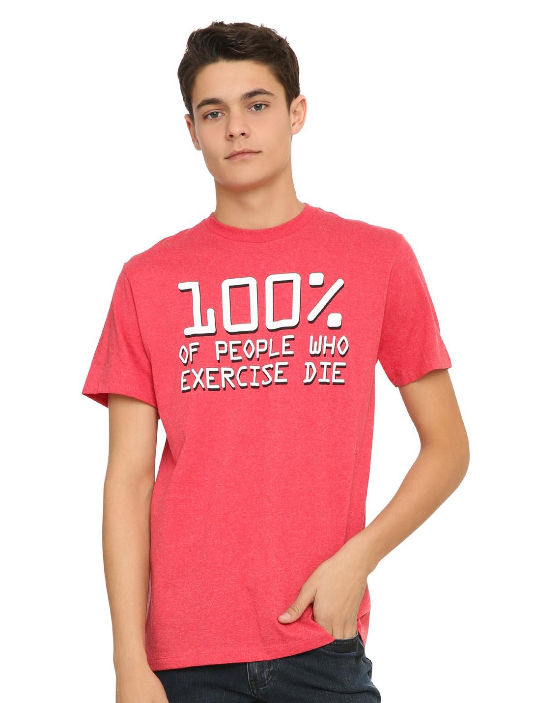 People Who Exercise T-Shirt, RED, hi-res