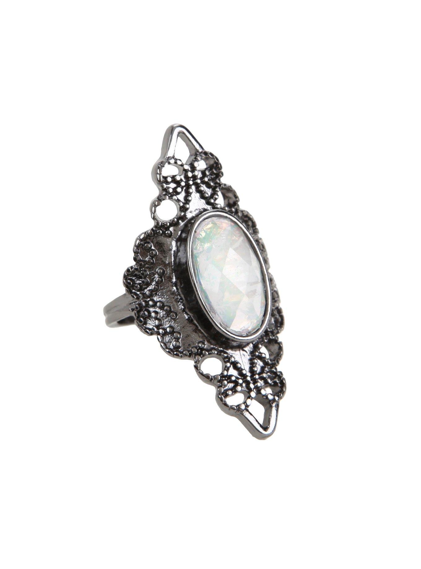 Hematite Opal Filigree Ring, , hi-res