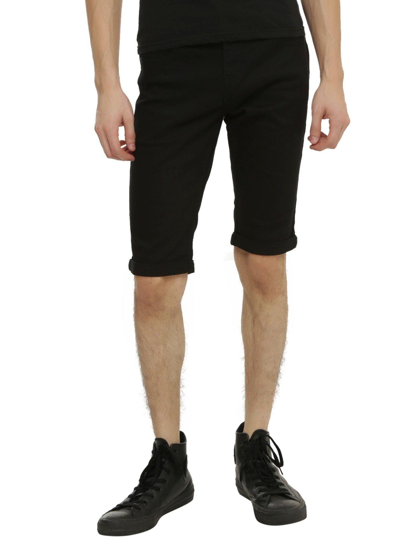 XXX RUDE True Black Skinny Shorts, BLACK, hi-res