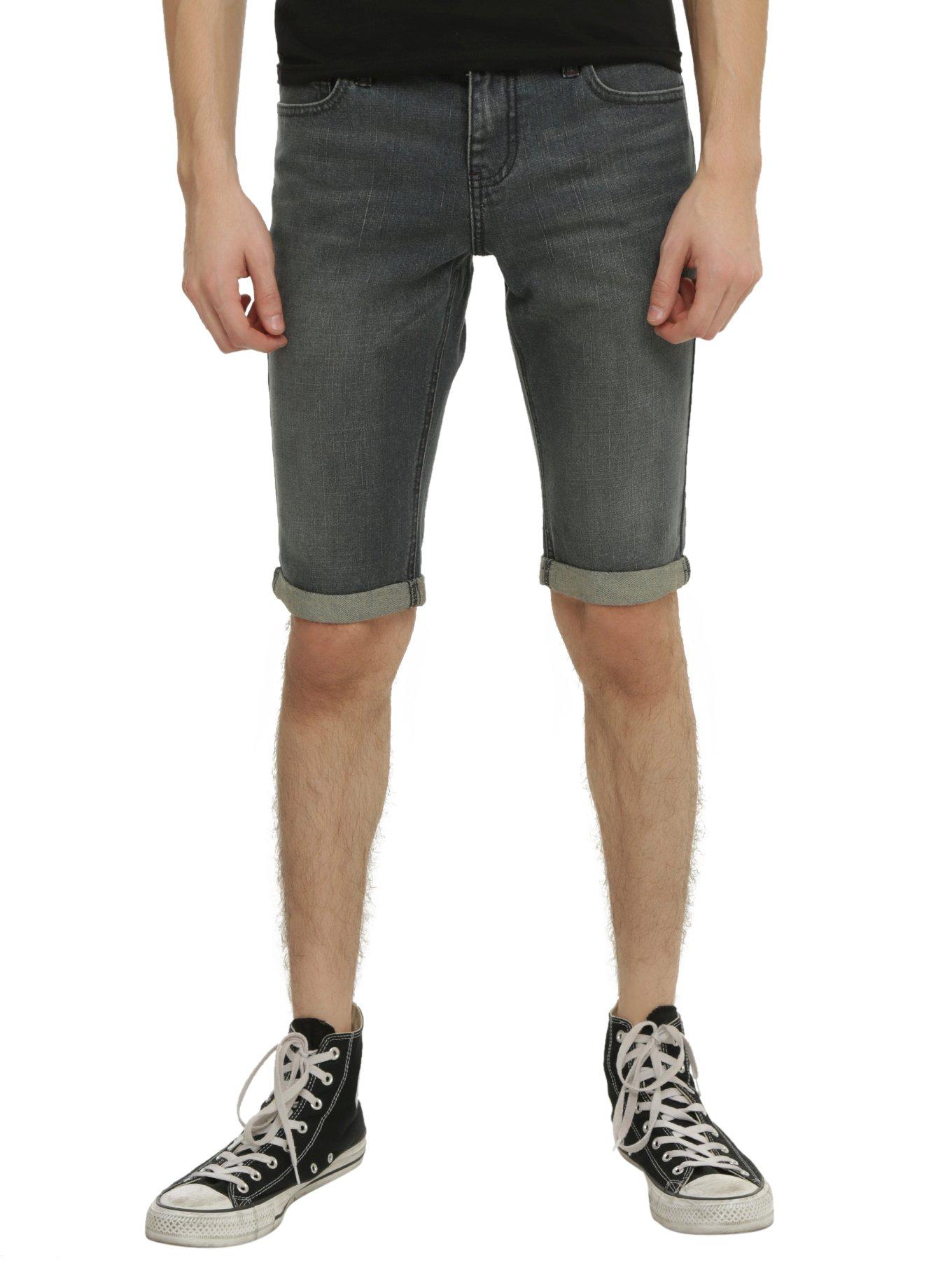 XXX RUDE Dark Indigo Vintage Wash Skinny Shorts, , hi-res