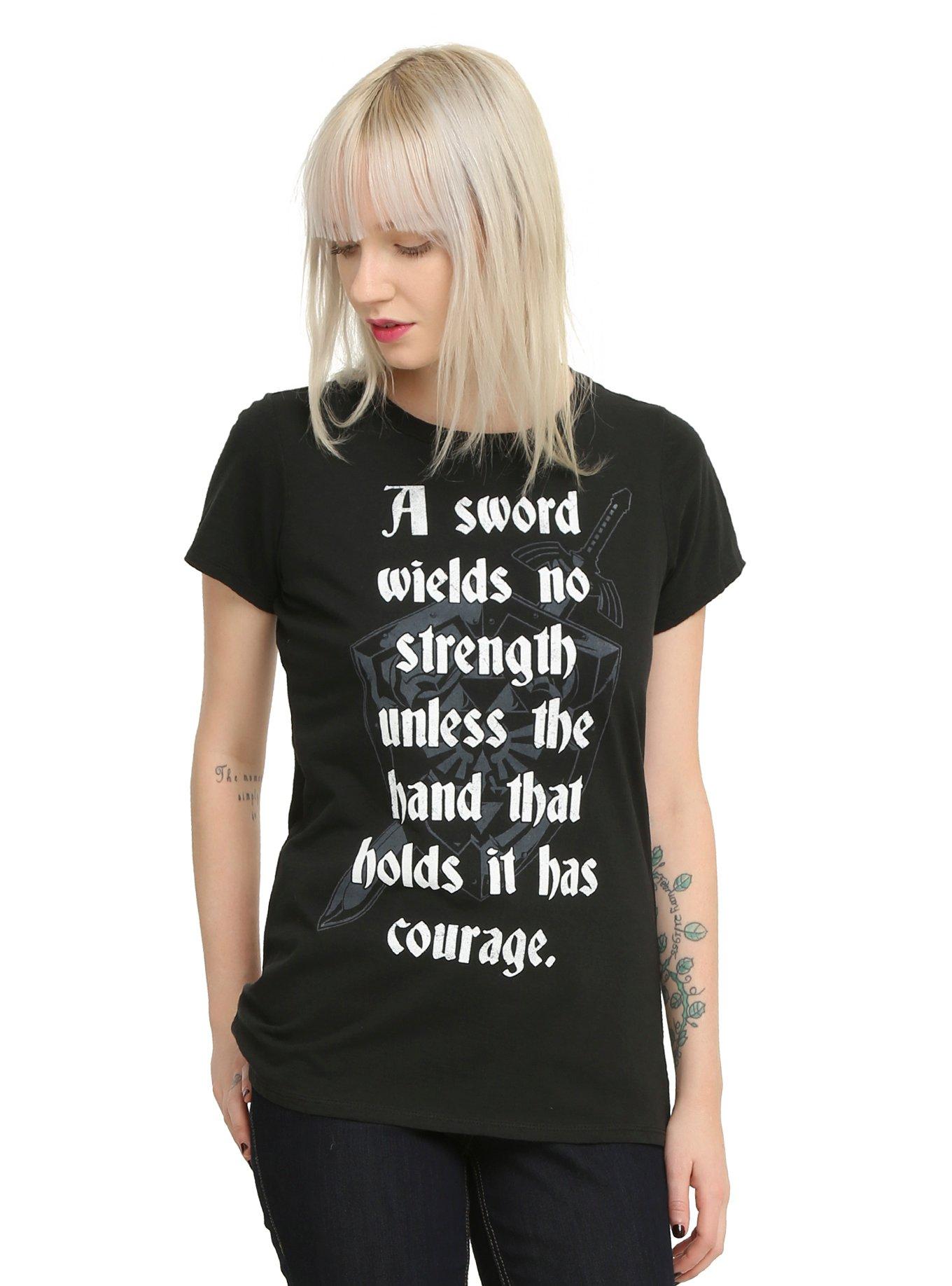 The Legend Of Zelda A Sword Wields No Strength Girls T-Shirt, , hi-res