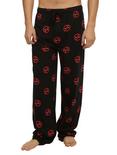 Marvel Deadpool Logo Guys Pajama Pants, BLACK, hi-res