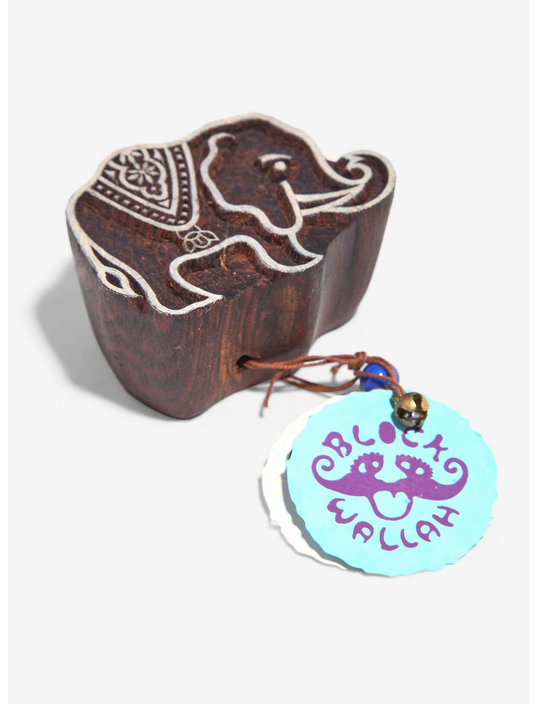 Elephant Hand-Carved Wooden Block Stamp, , hi-res