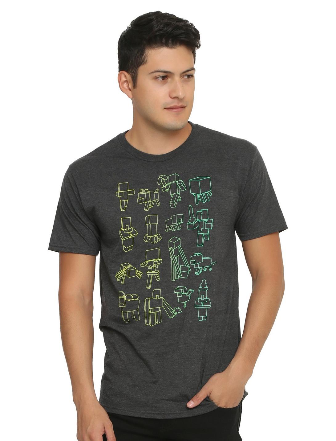 Minecraft Character Outlines T-Shirt, , hi-res