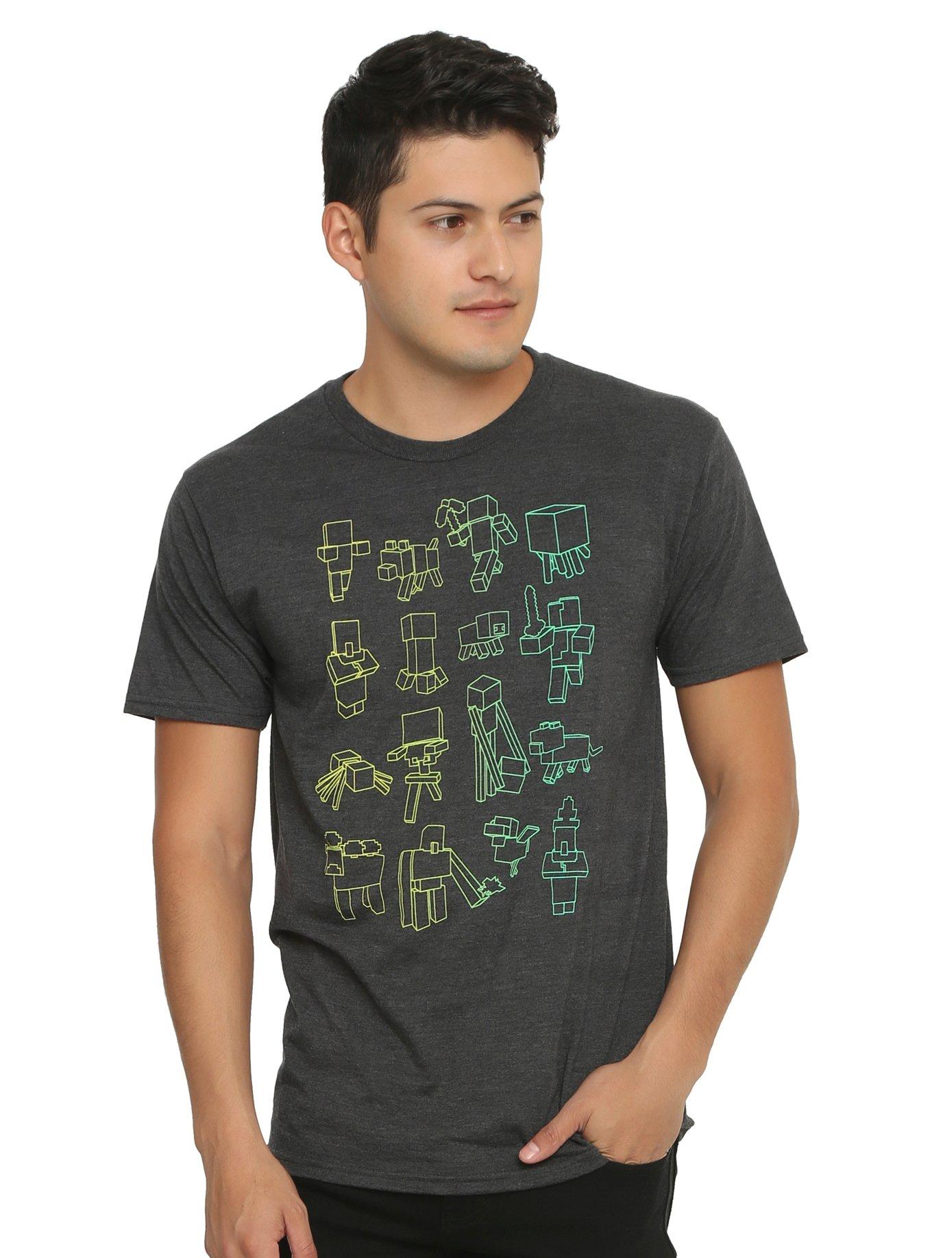 Minecraft Character Outlines T-Shirt, , hi-res