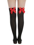 Black & Red Bow Thigh Highs, , hi-res