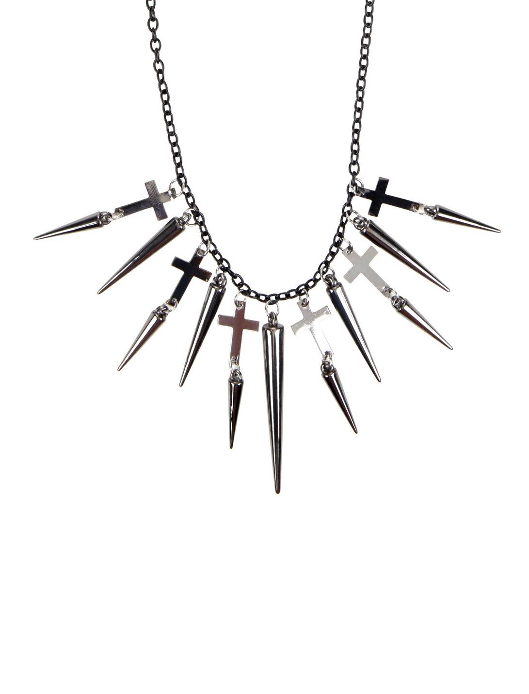 Cross & Spikes Necklace | Hot Topic