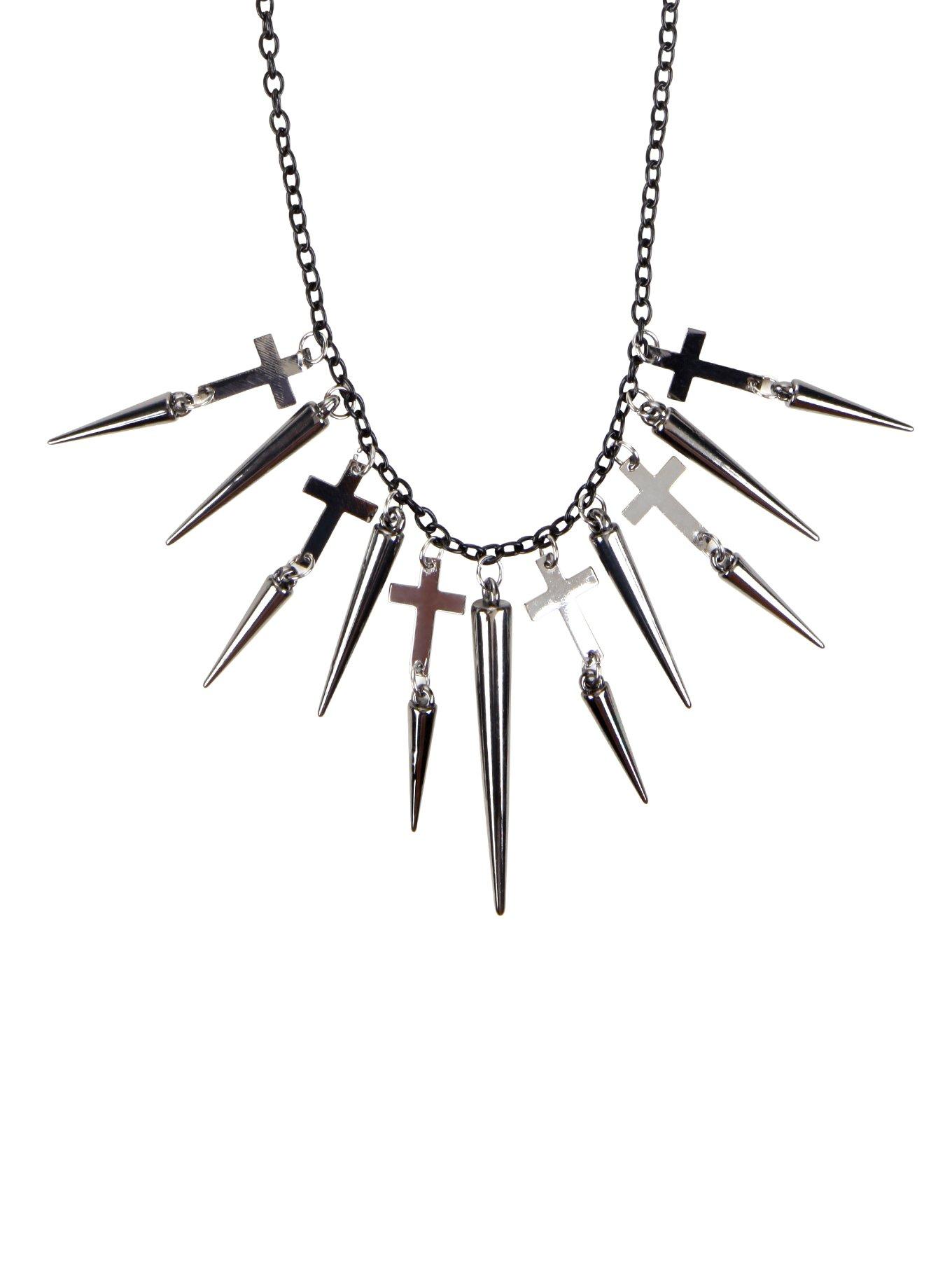 Cross & Spikes Necklace, , hi-res