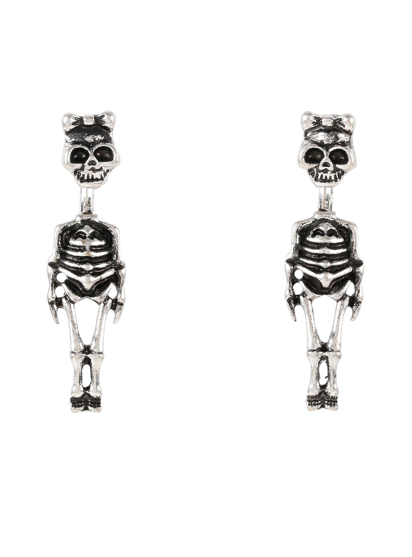 Bow Skeleton Earrings, , hi-res