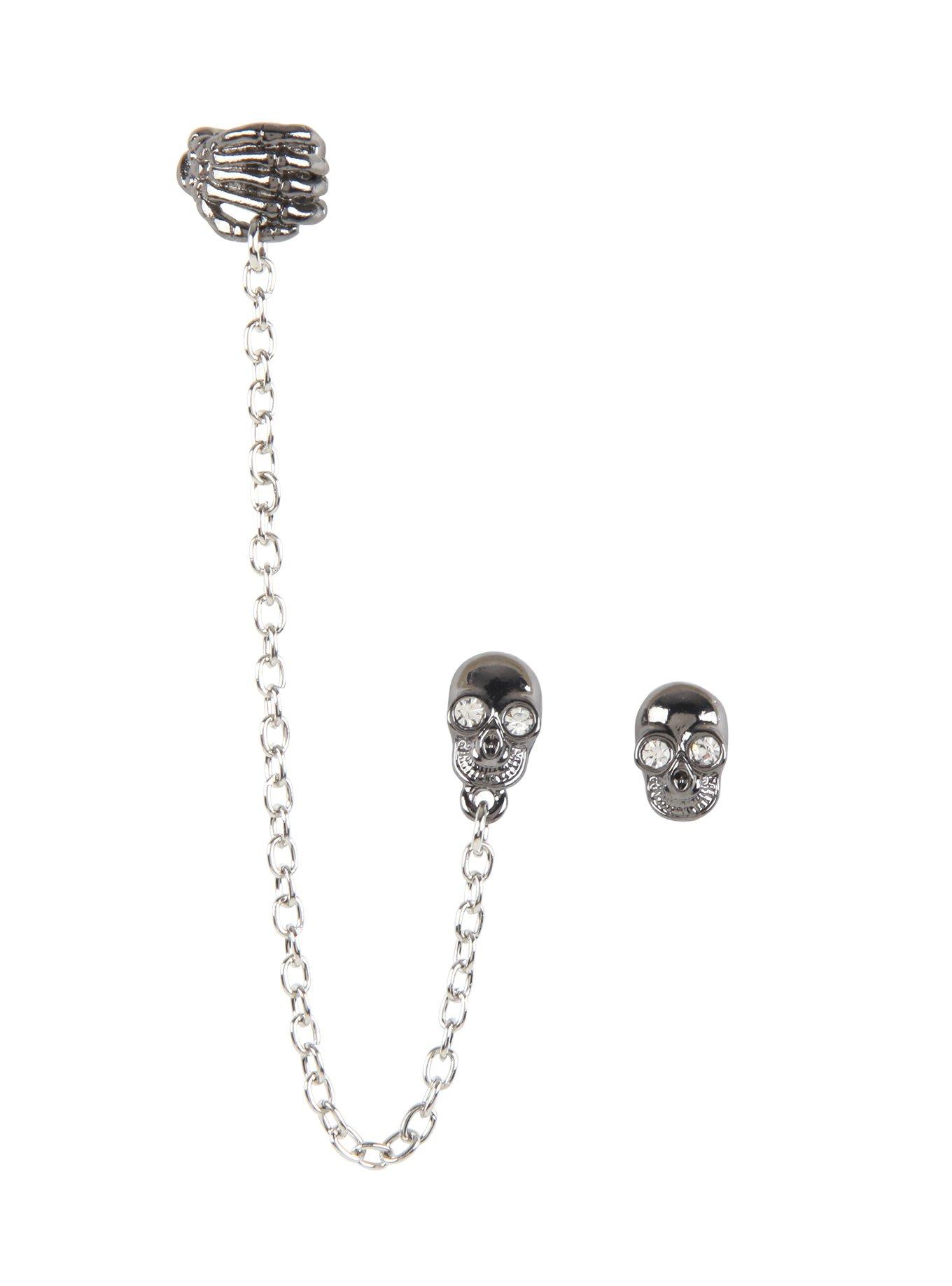 Skull Hand Cuff Earrings Hot Topic