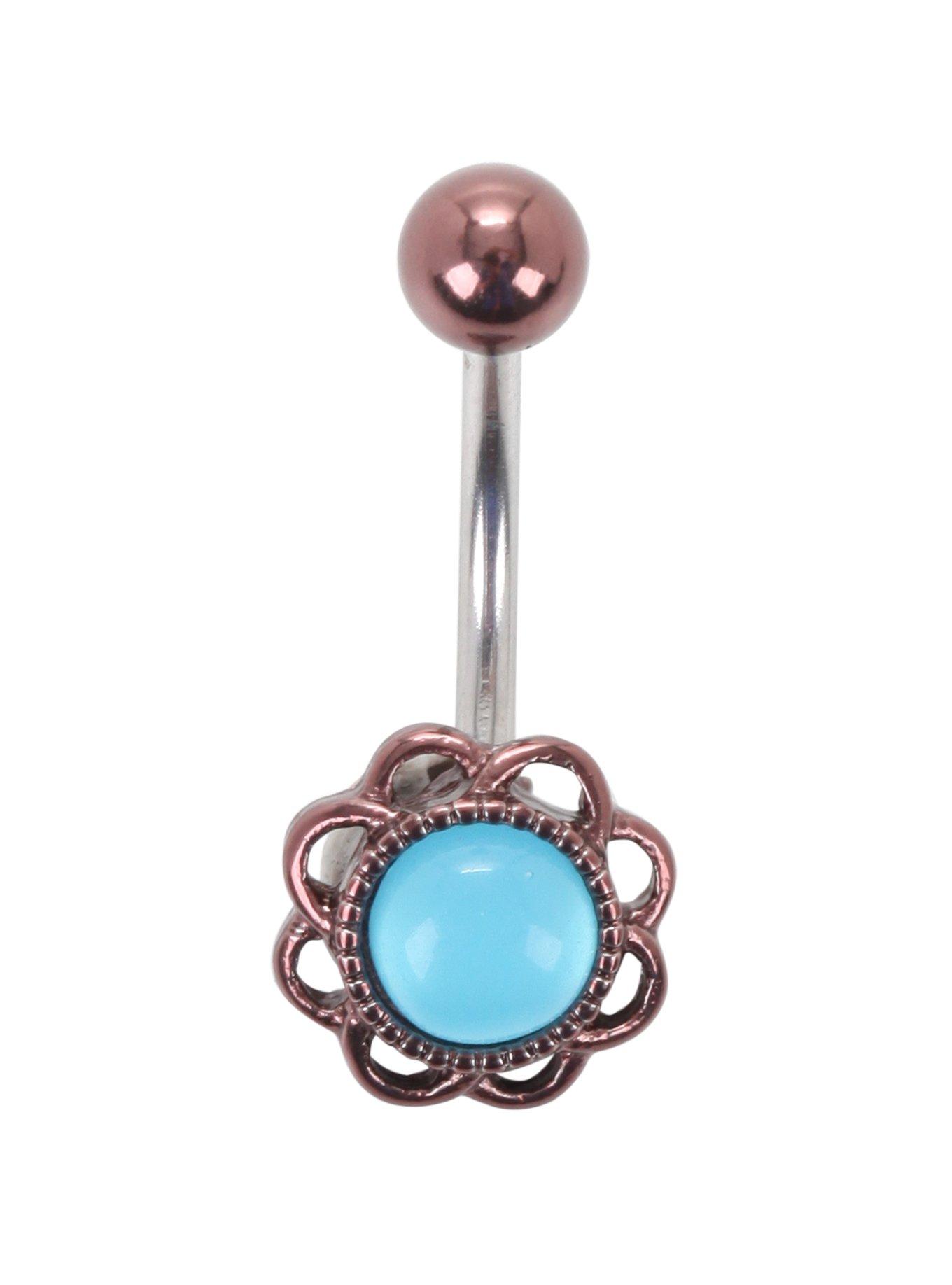 14G Steel Bronze Filigree Navel Barbell Hot Topic