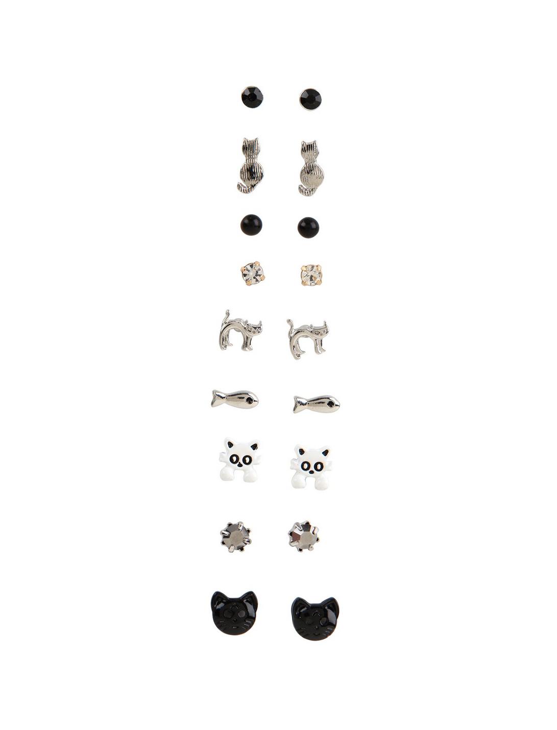 Cat Themed Earrings Set, , hi-res