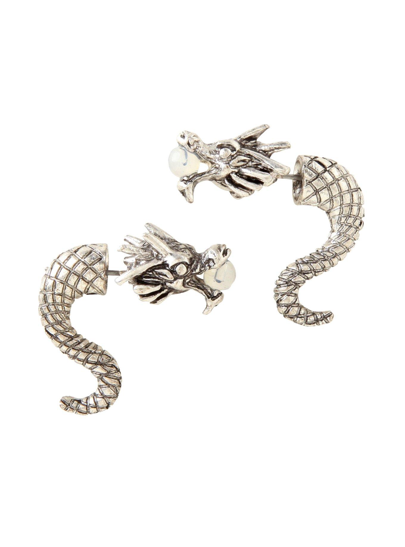 Opal Dragon Tunnel Earrings Hot Topic