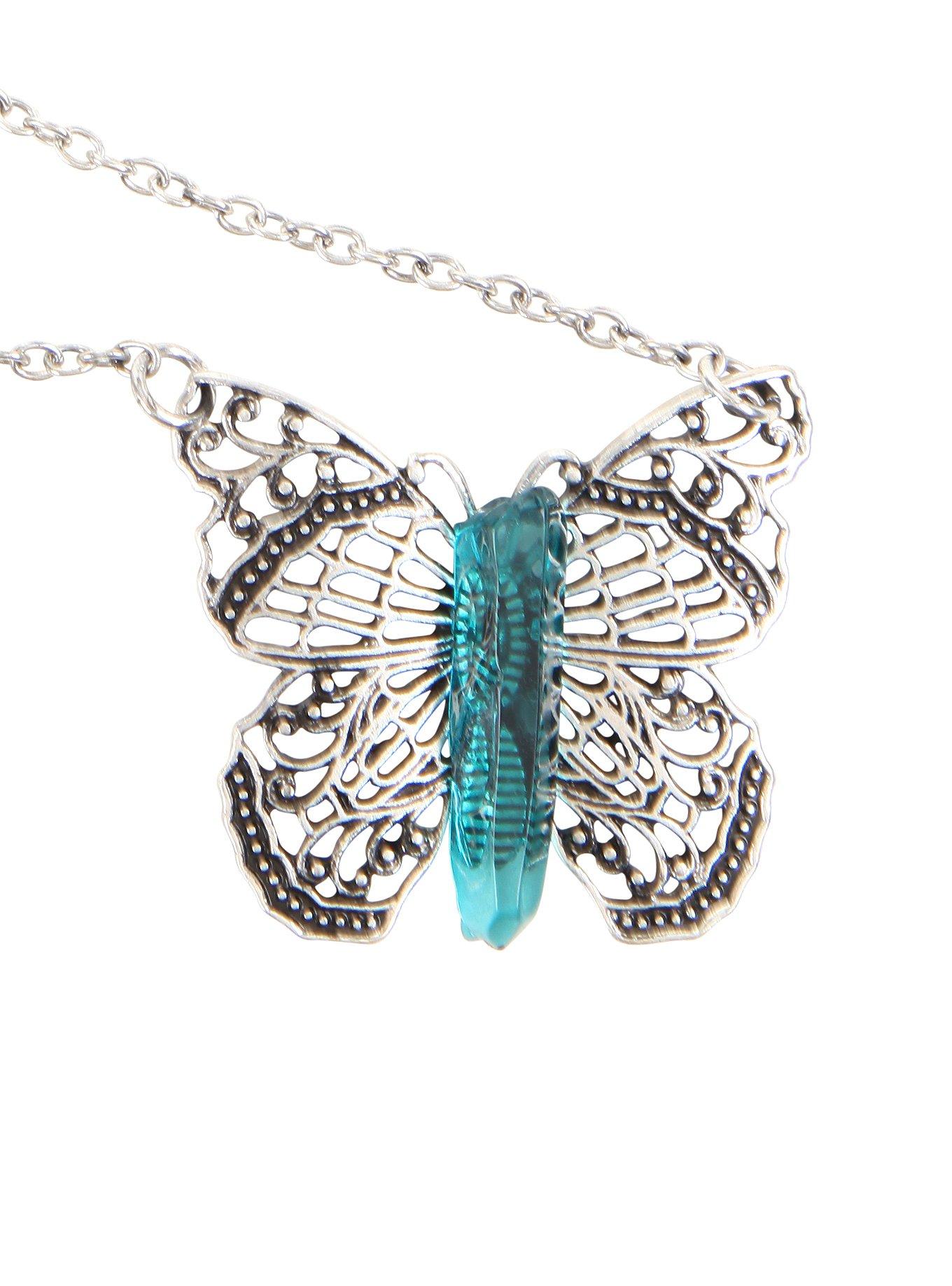 Crystal Butterfly Necklace, , hi-res