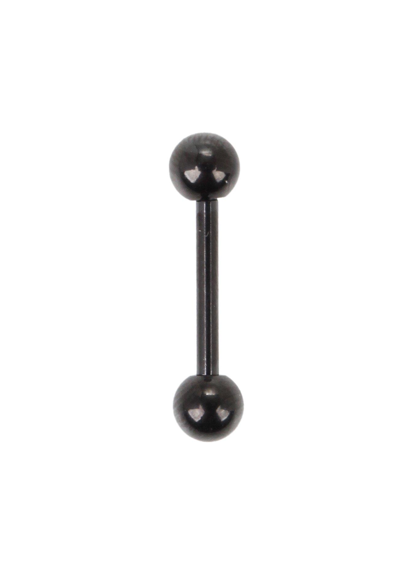 14G Steel Black Bridge Barbell, , hi-res